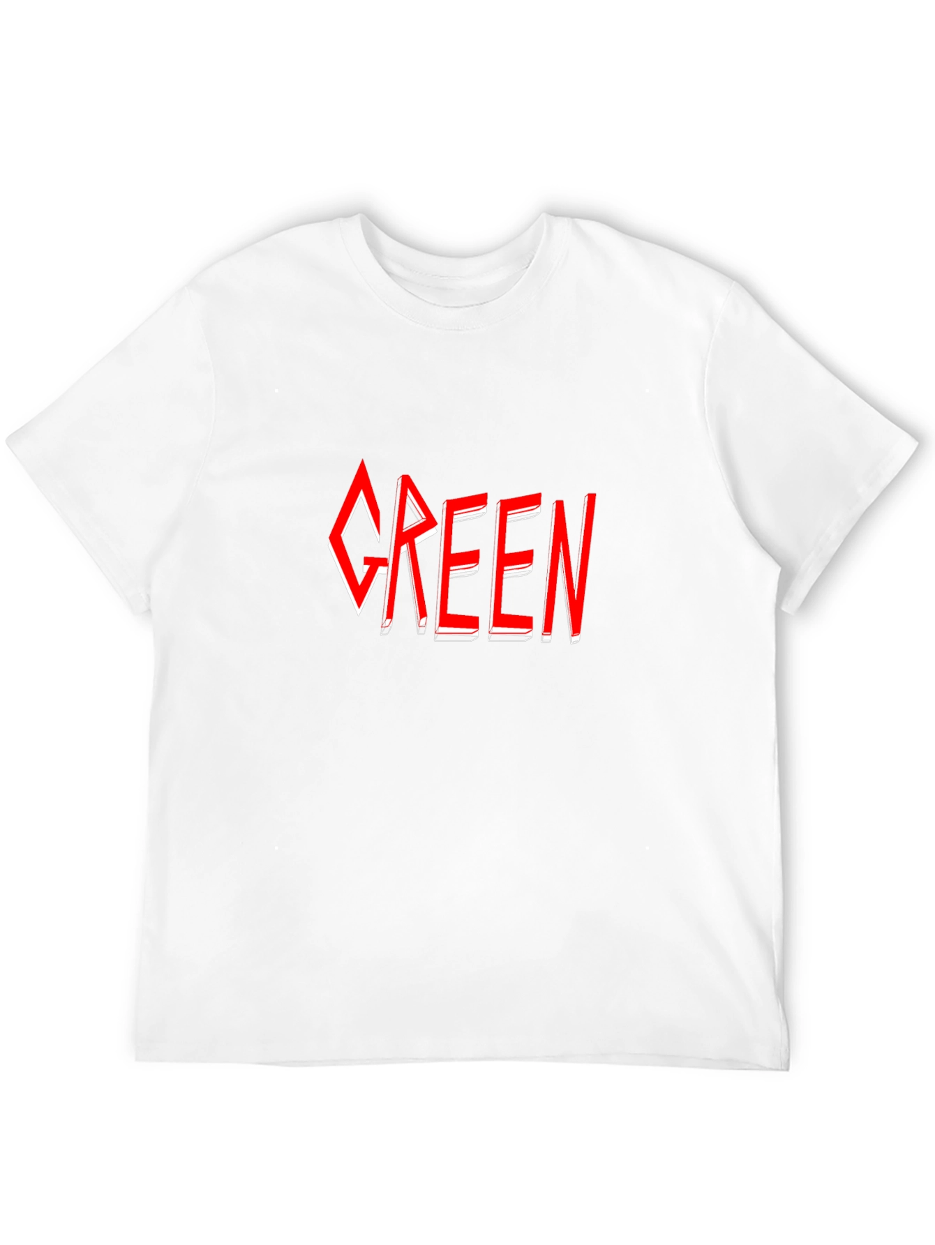 Green T-Shirt - Red Graphic Design