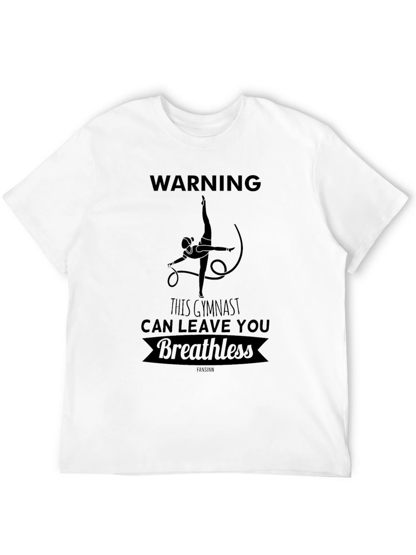 Warning Gymnast Breathless Black Graphic Tee