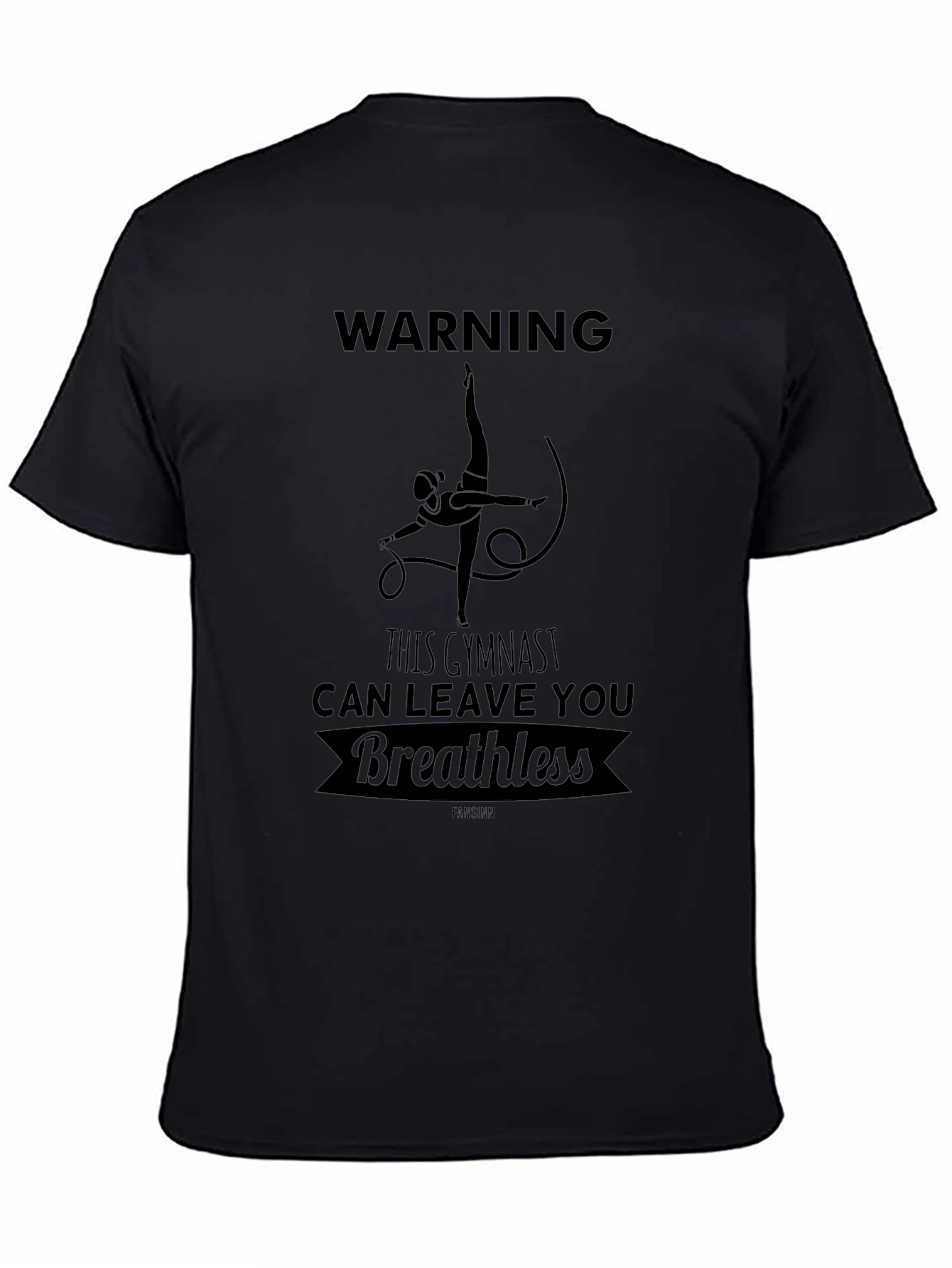 Warning Gymnast Breathless Black Graphic Tee