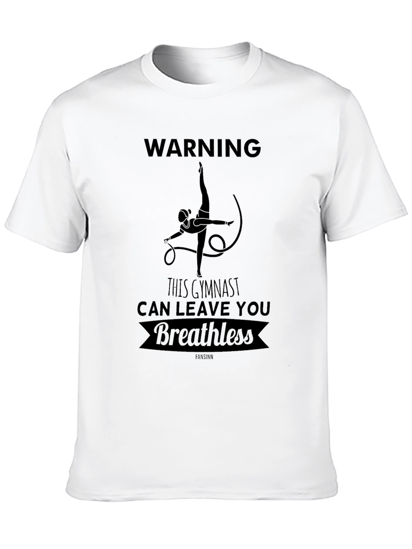 Warning Gymnast Breathless Black Graphic Tee