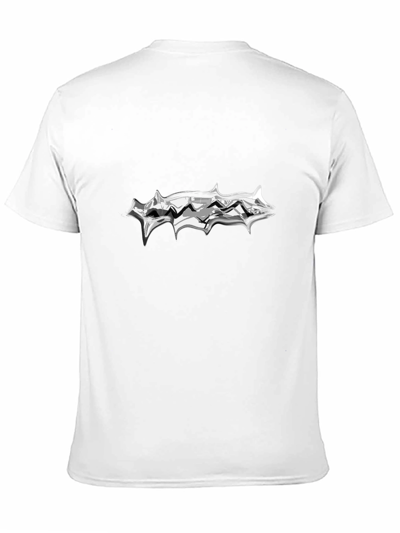 Mens Black T-Shirt with Abstract Silver Graphic