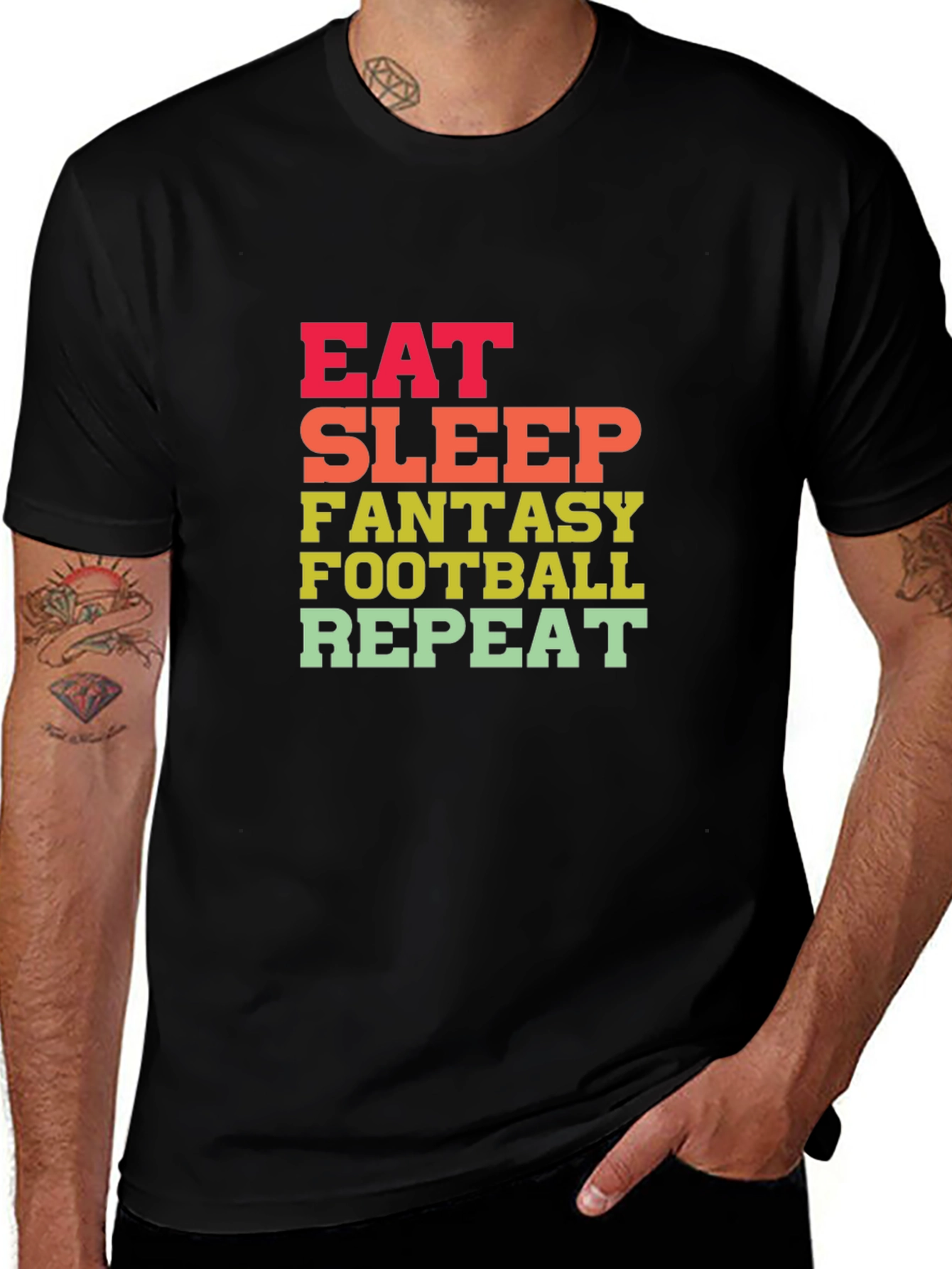 Eat Sleep Fantasy Football Repeat T-Shirt