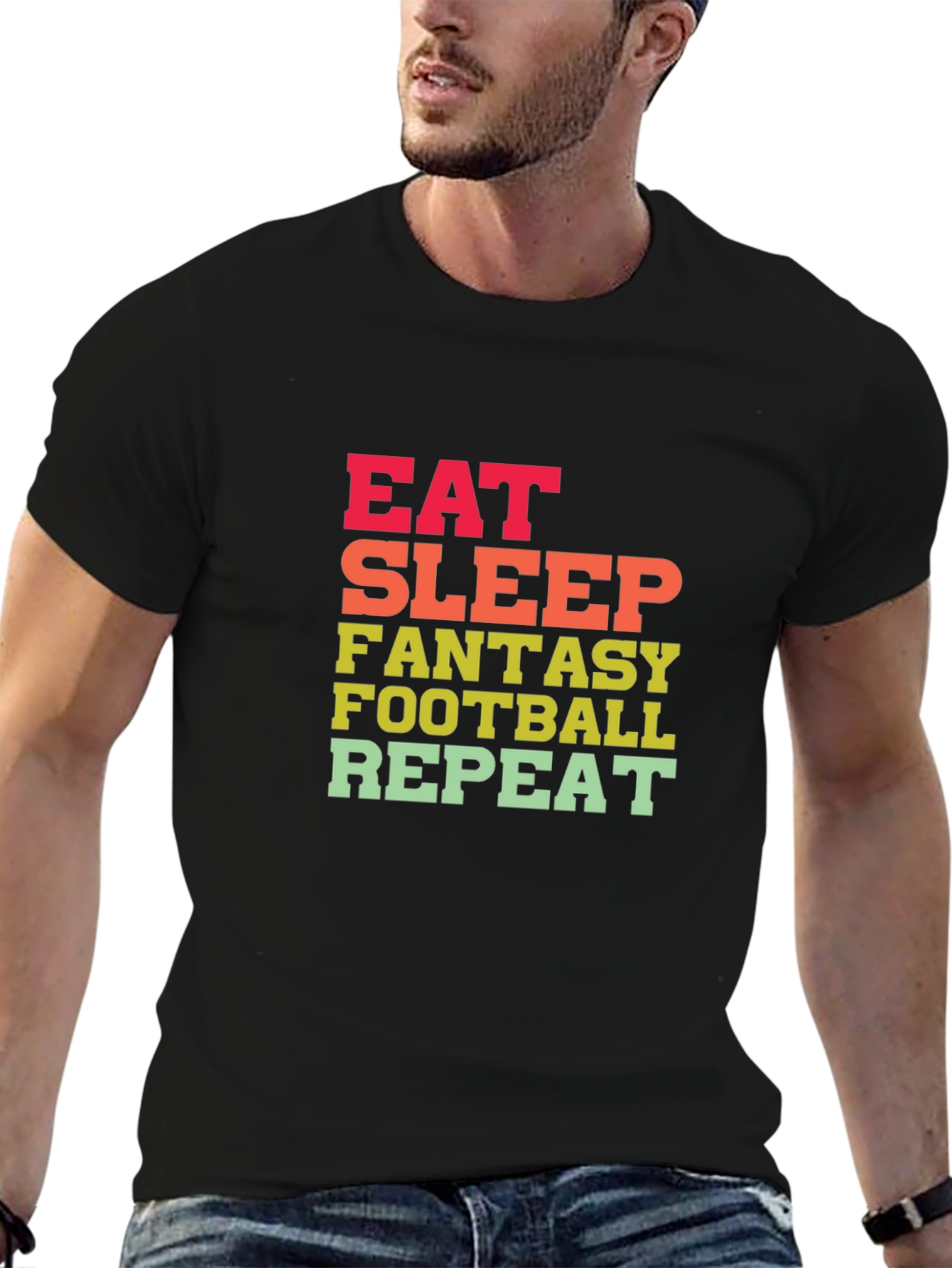 Eat Sleep Fantasy Football Repeat T-Shirt