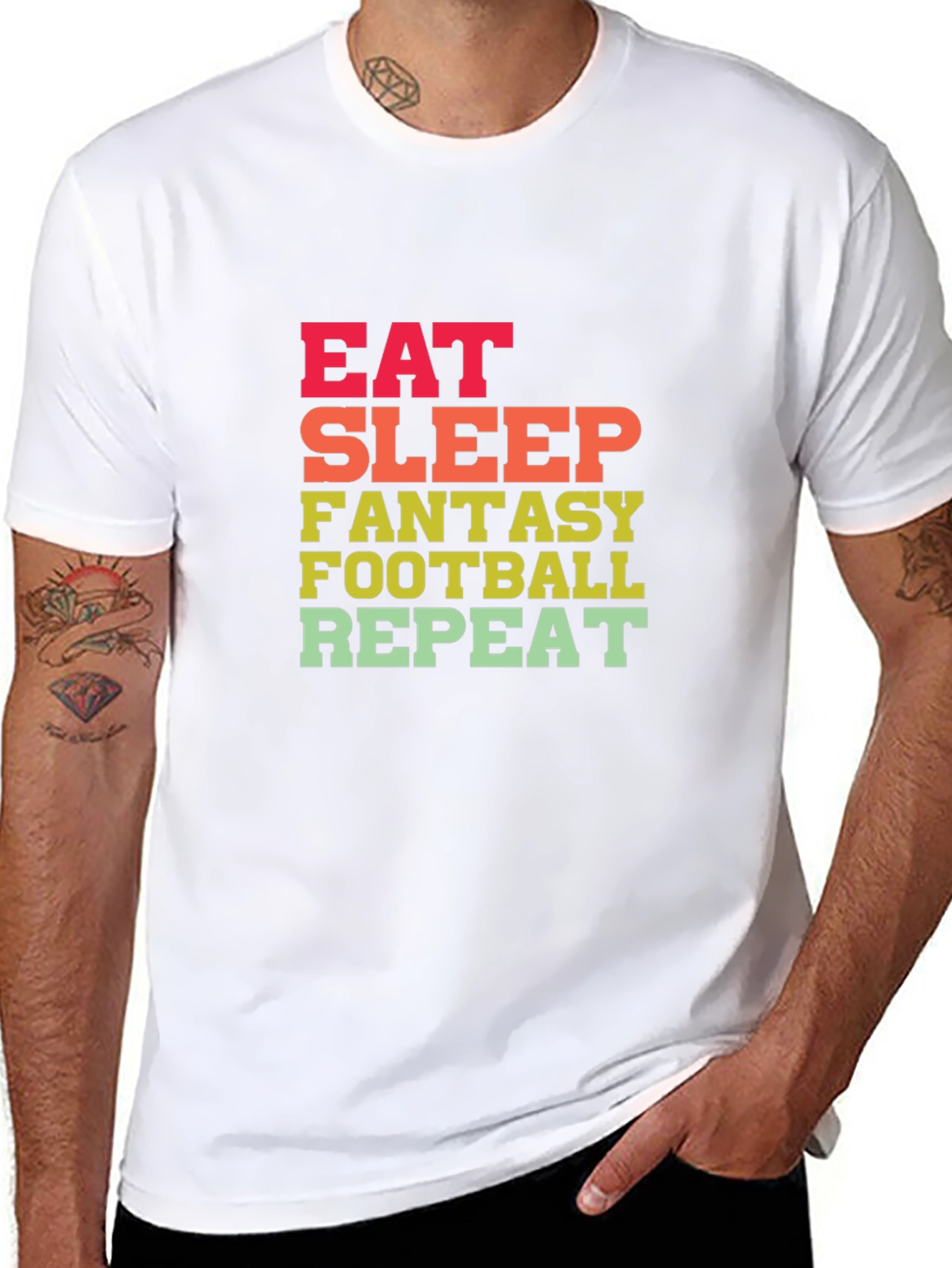 Eat Sleep Fantasy Football Repeat T-Shirt