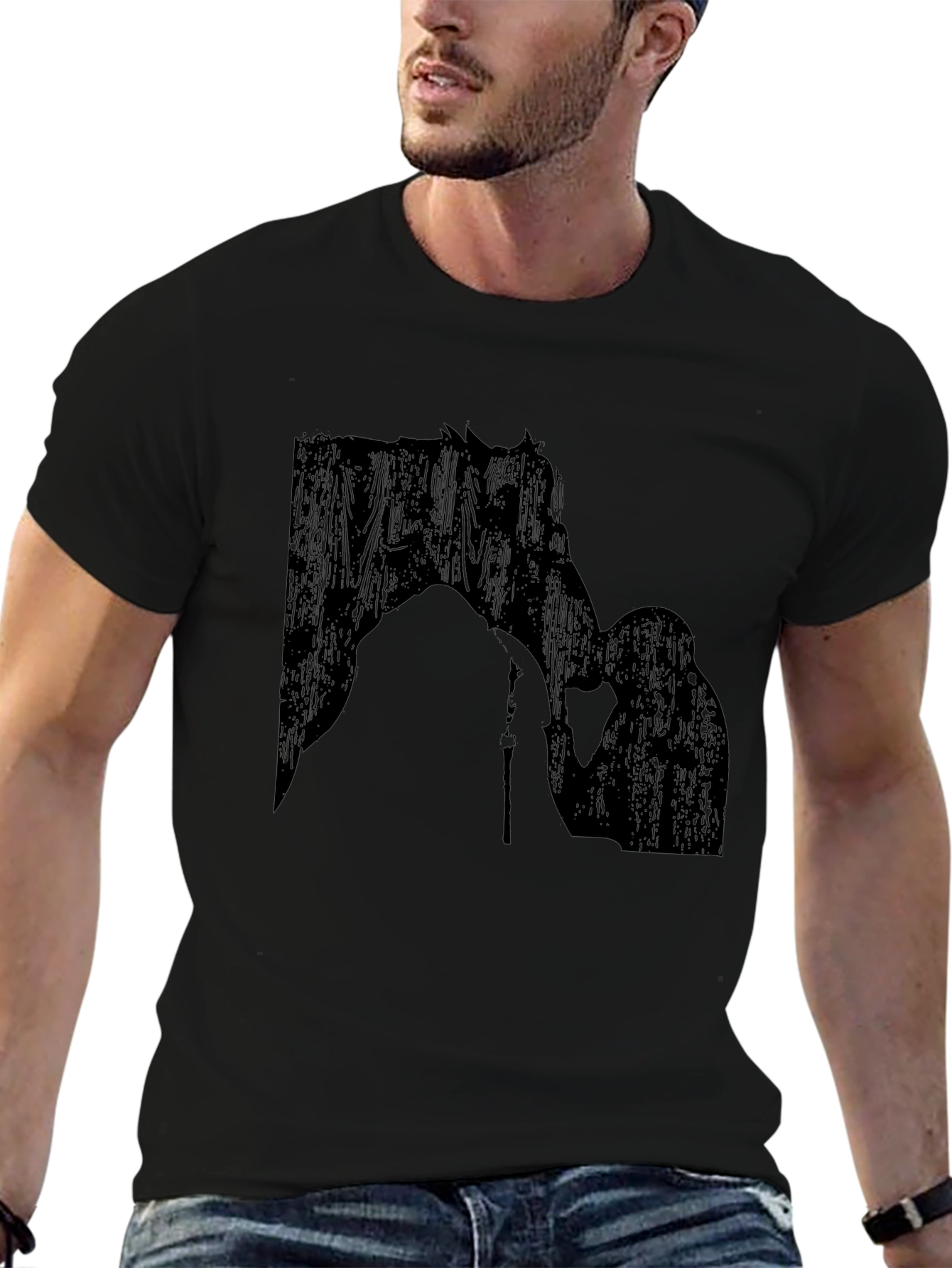 Horse & Rider Silhouette Black T-Shirt