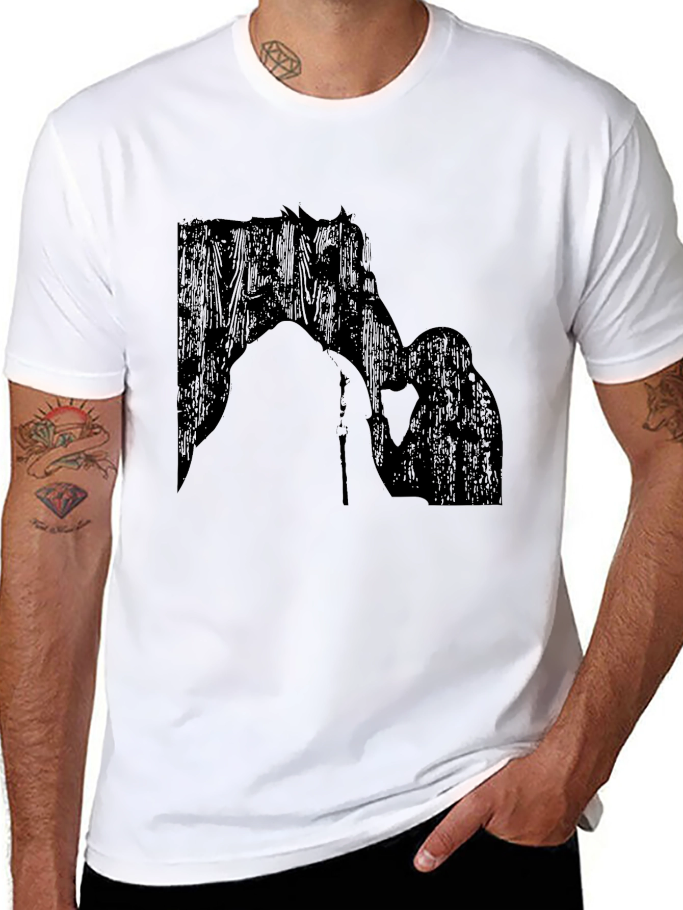 Horse & Rider Silhouette Black T-Shirt