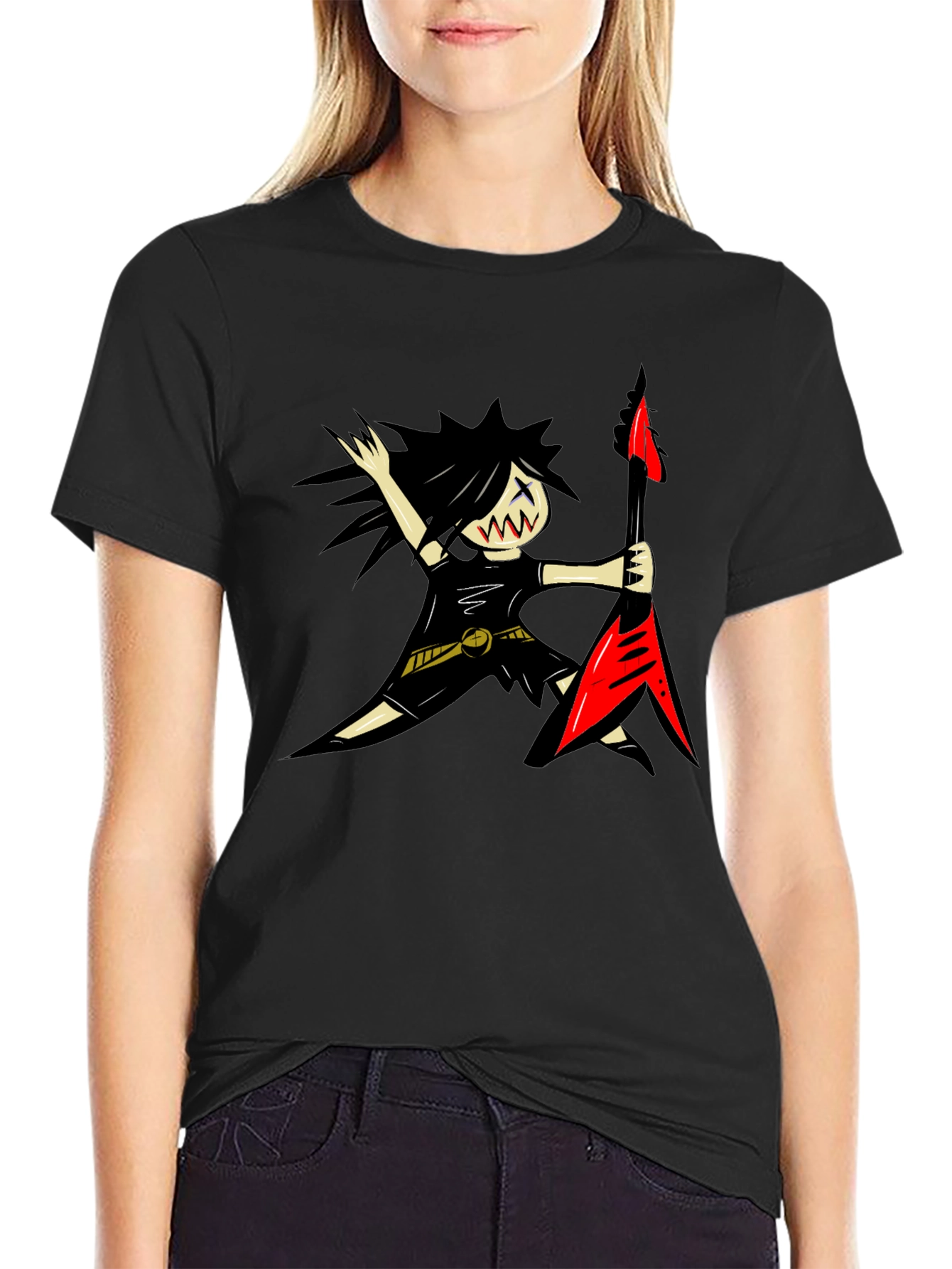 Cartoon Rocker T-Shirt - Fun Music Lover Tee