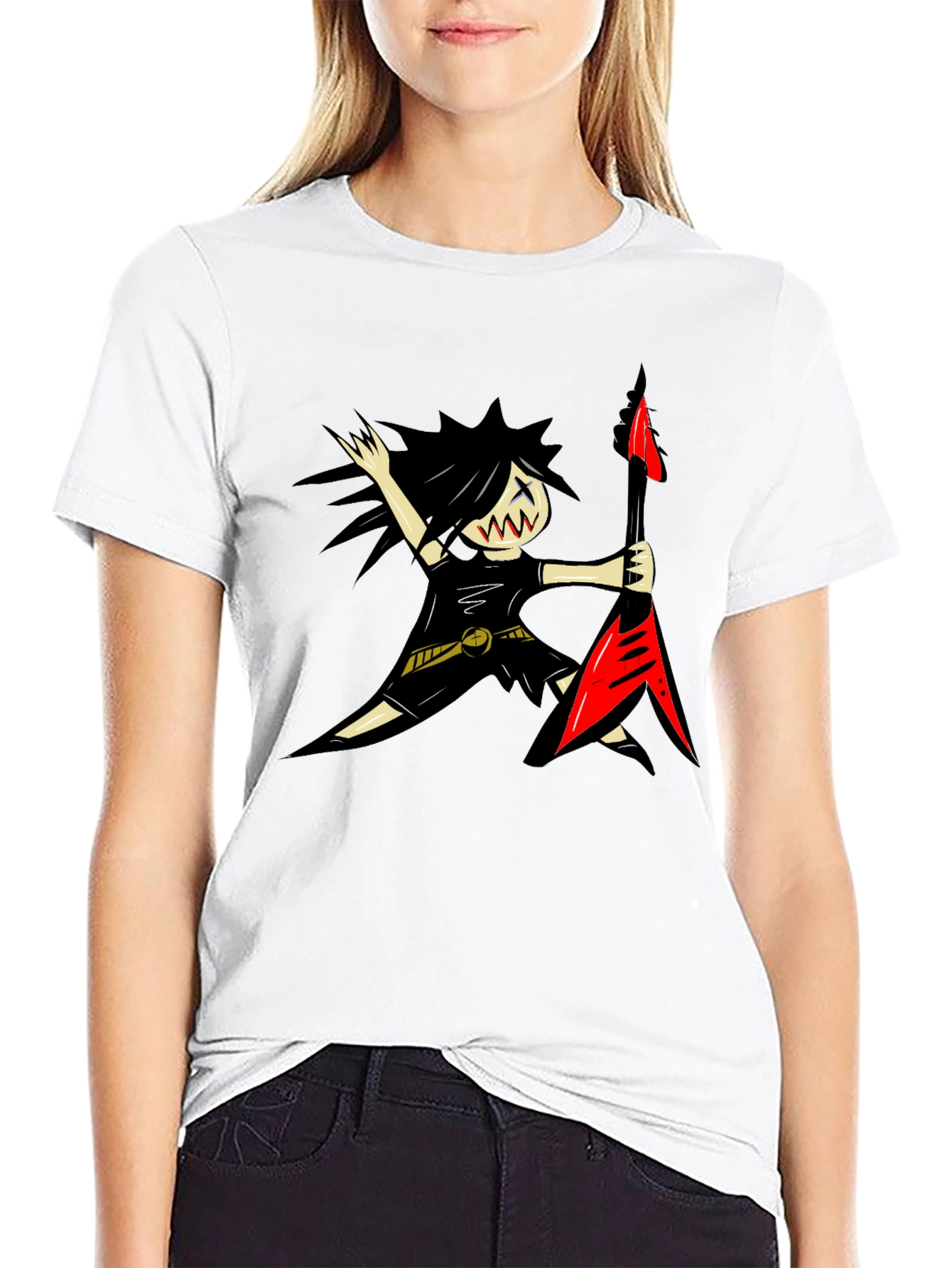 Cartoon Rocker T-Shirt - Fun Music Lover Tee