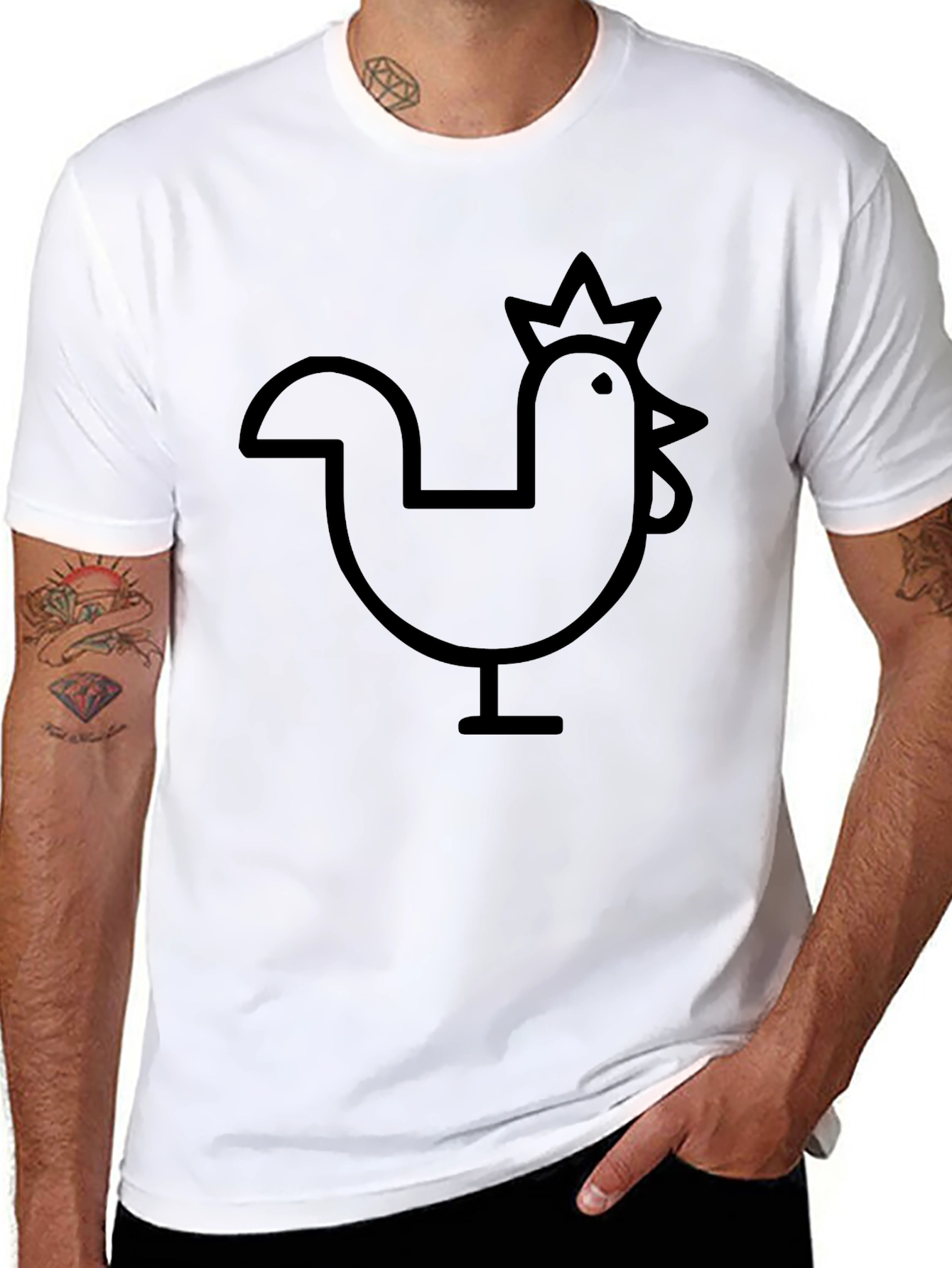 Black Chicken Graphic Tee - Casual Comfort