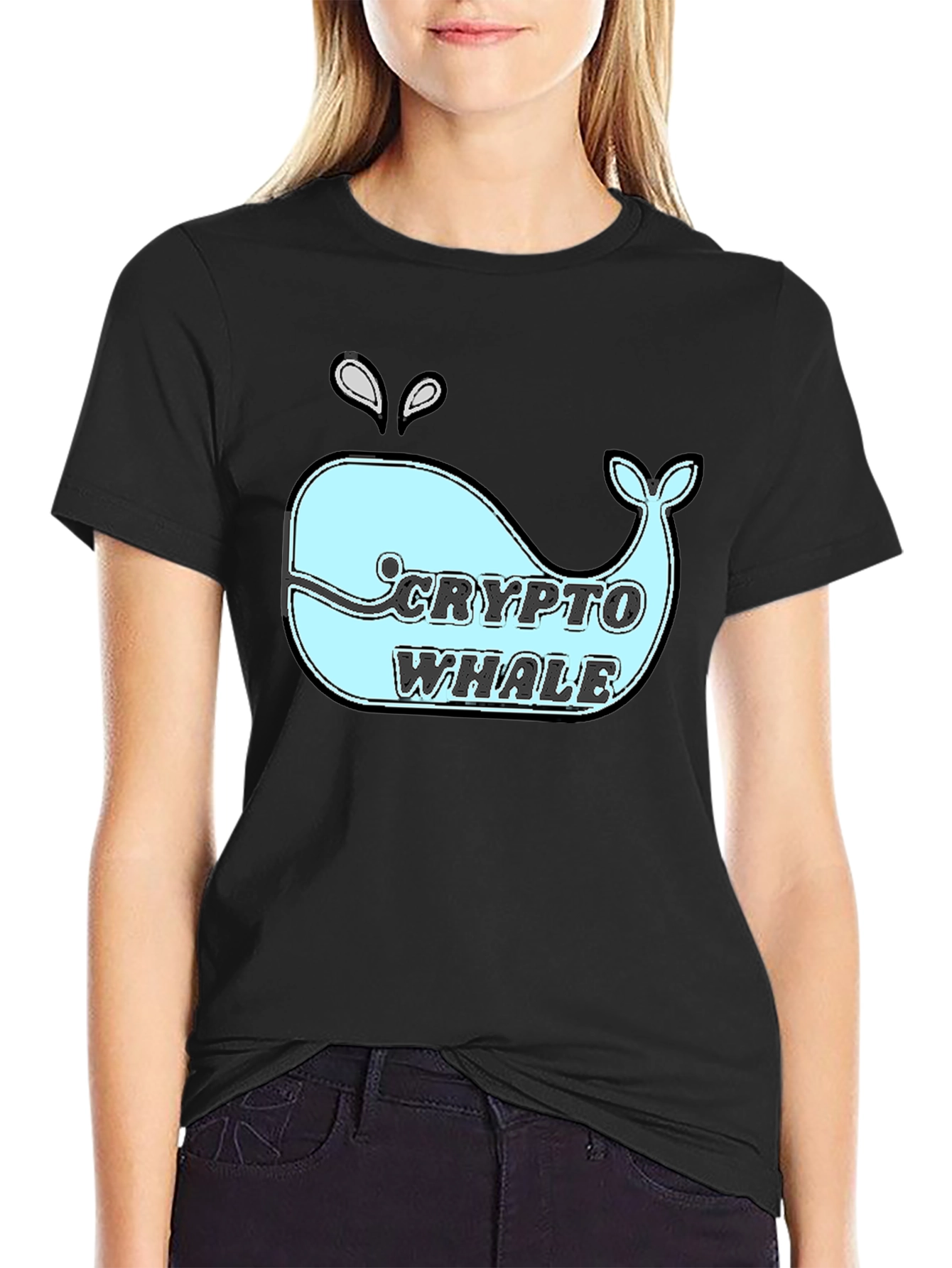 Crypto Whale T-Shirt - Black Cotton Tee