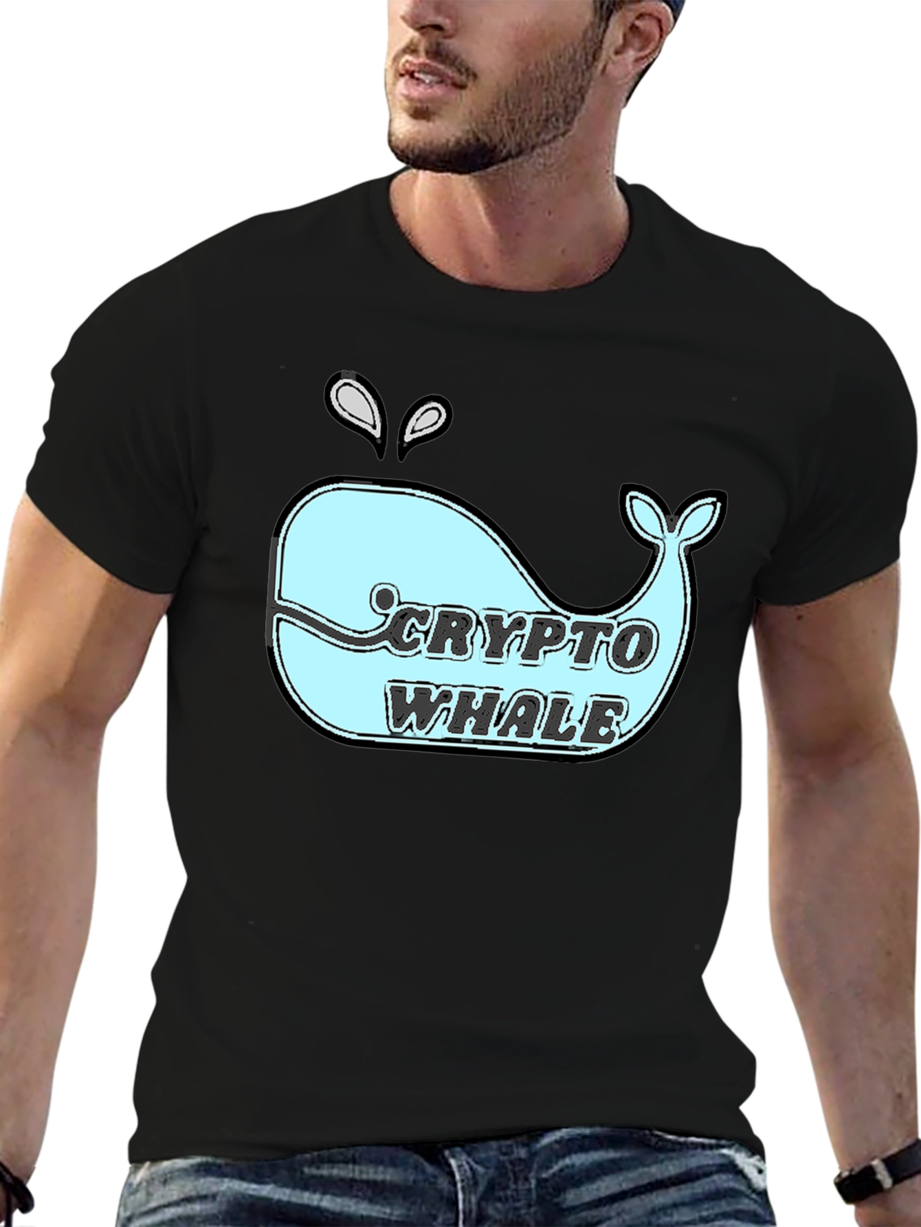Crypto Whale T-Shirt - Black Cotton Tee