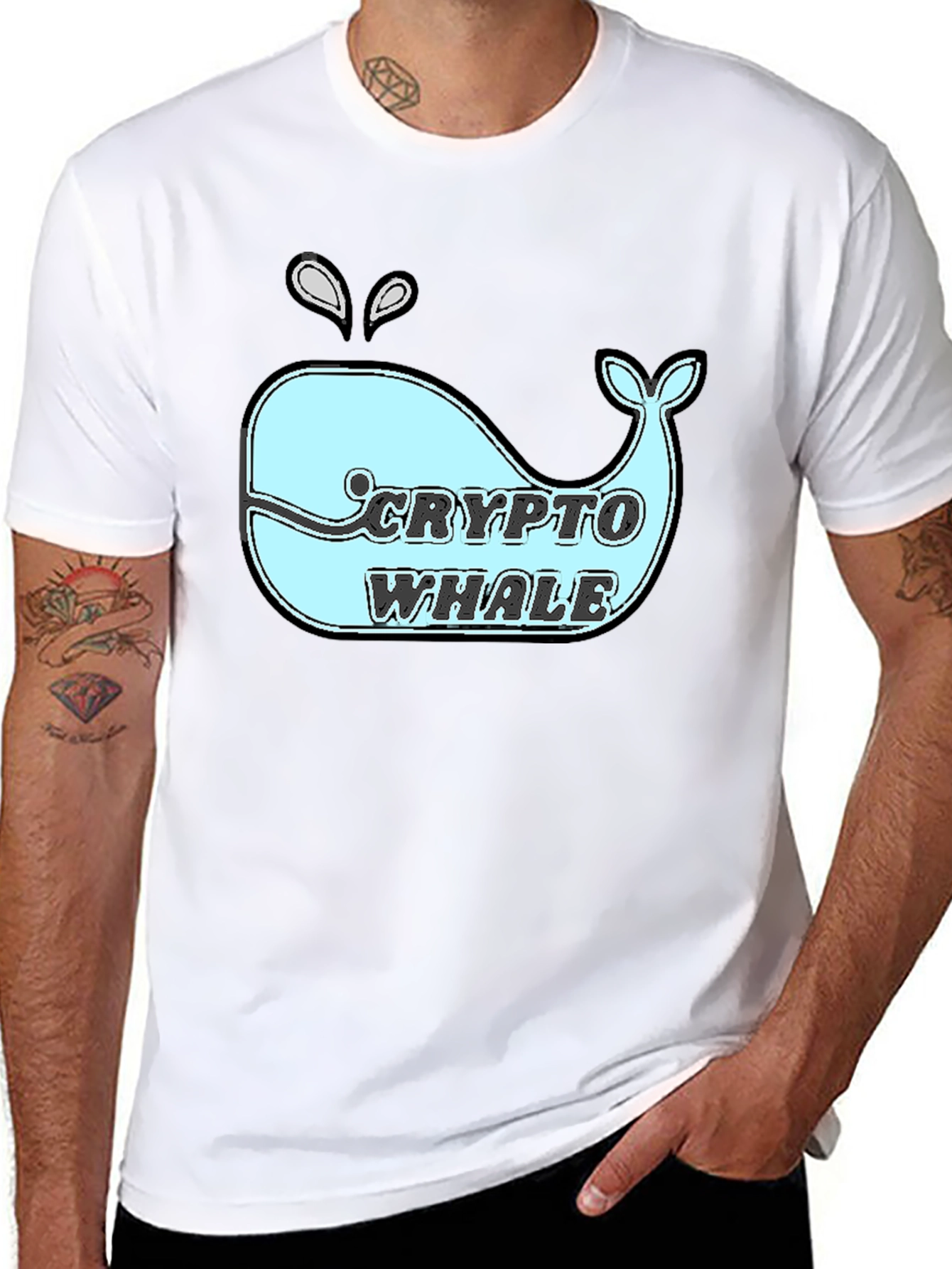 Crypto Whale T-Shirt - Black Cotton Tee