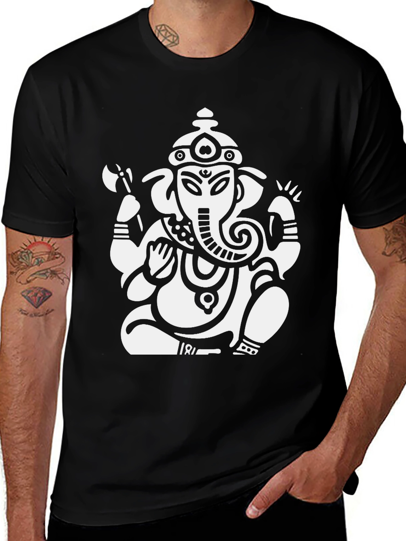Ganesha Graphic Black T-Shirt - Hindu God Print