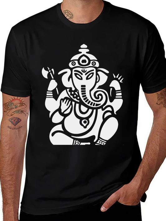 Ganesha Graphic Black T-Shirt - Hindu God Print