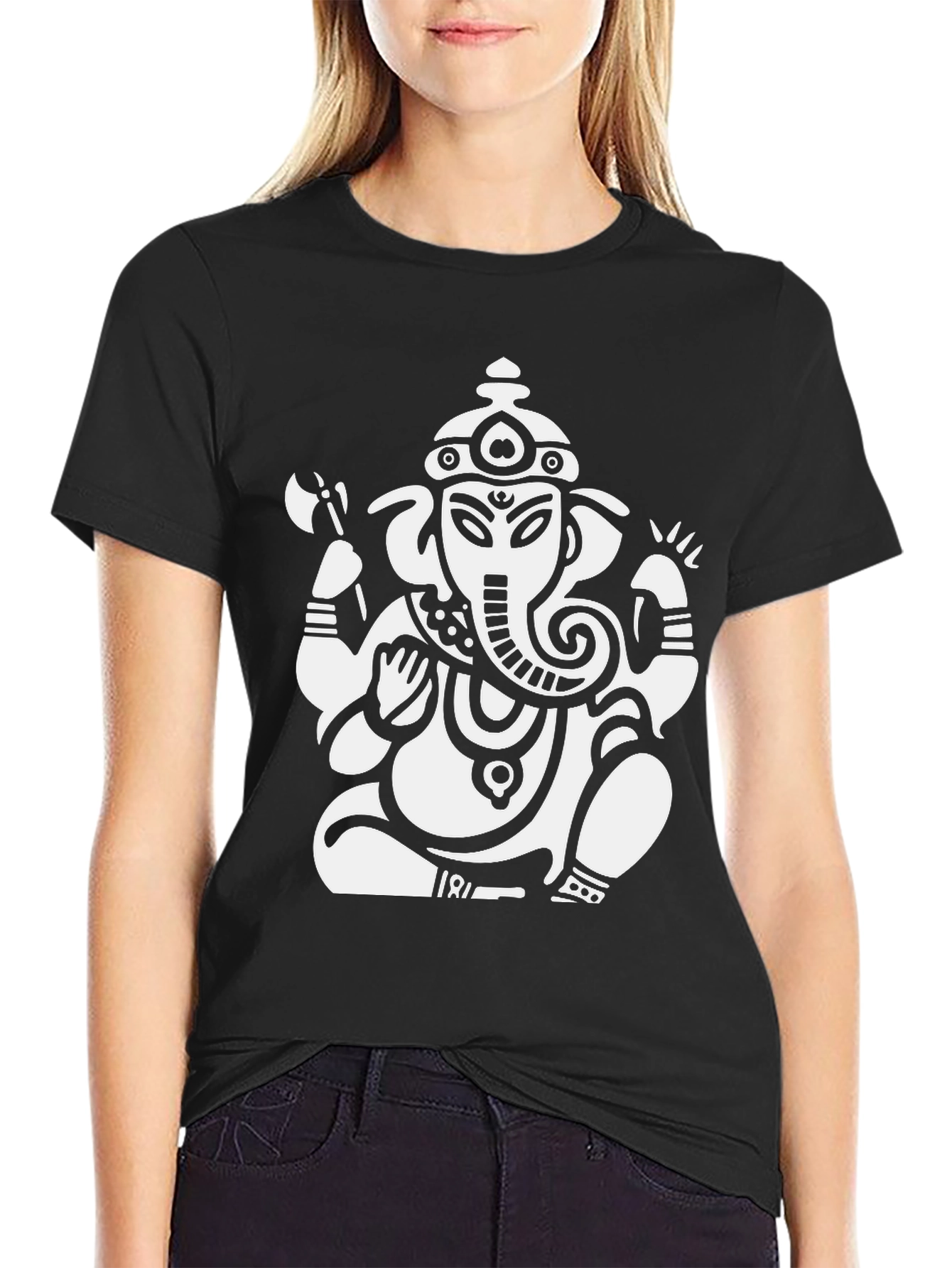 Ganesha Graphic Black T-Shirt - Hindu God Print
