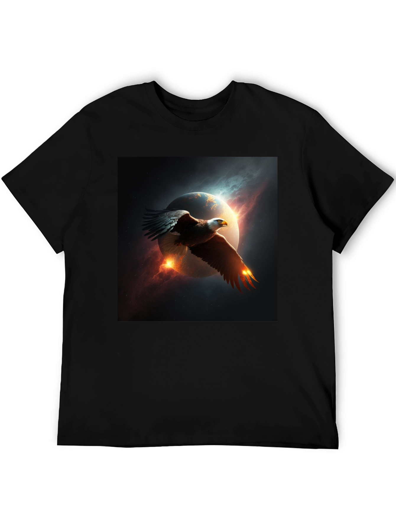 Eagle Space Graphic Black T-Shirt