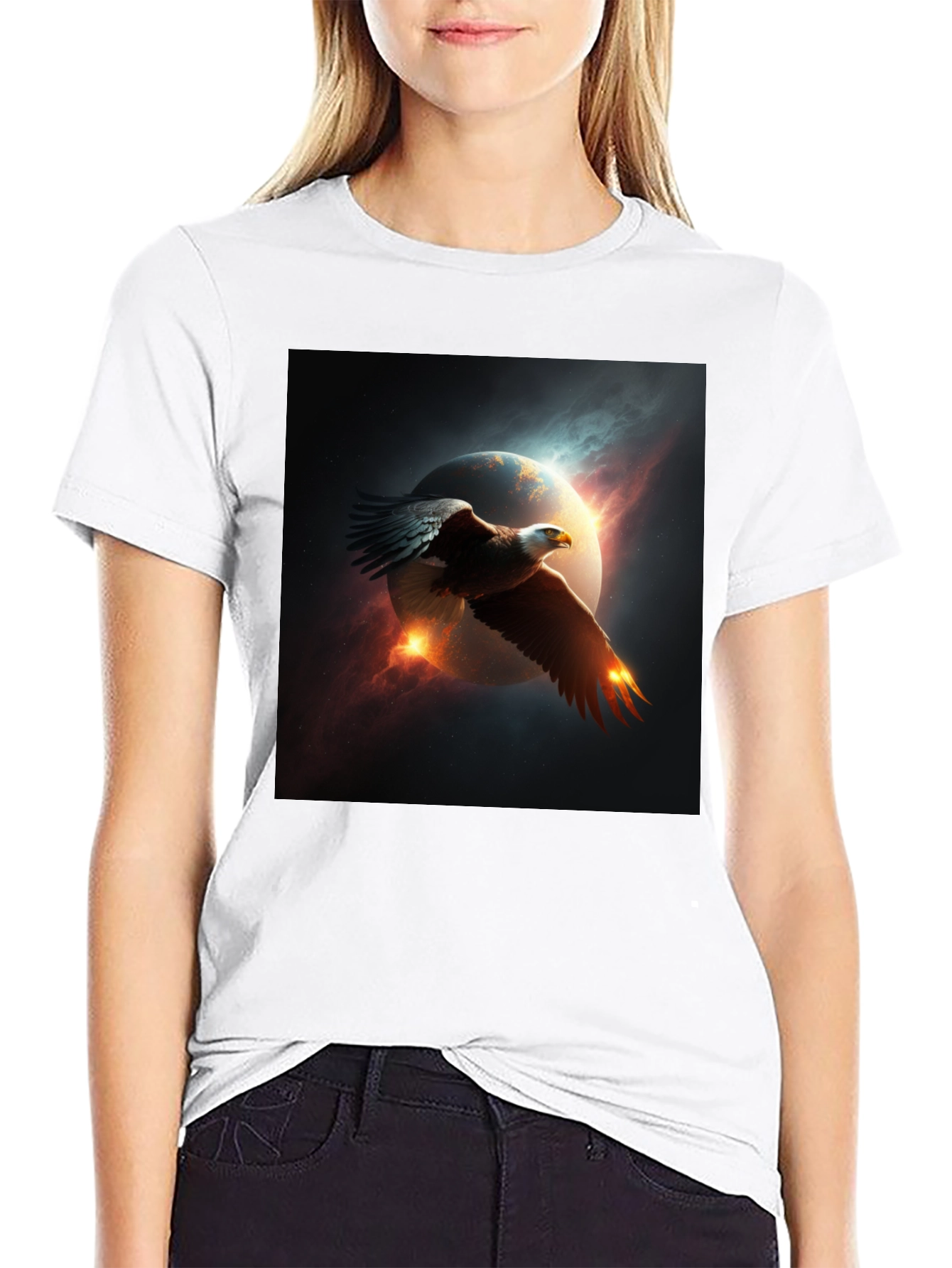 Eagle Space Graphic Black T-Shirt