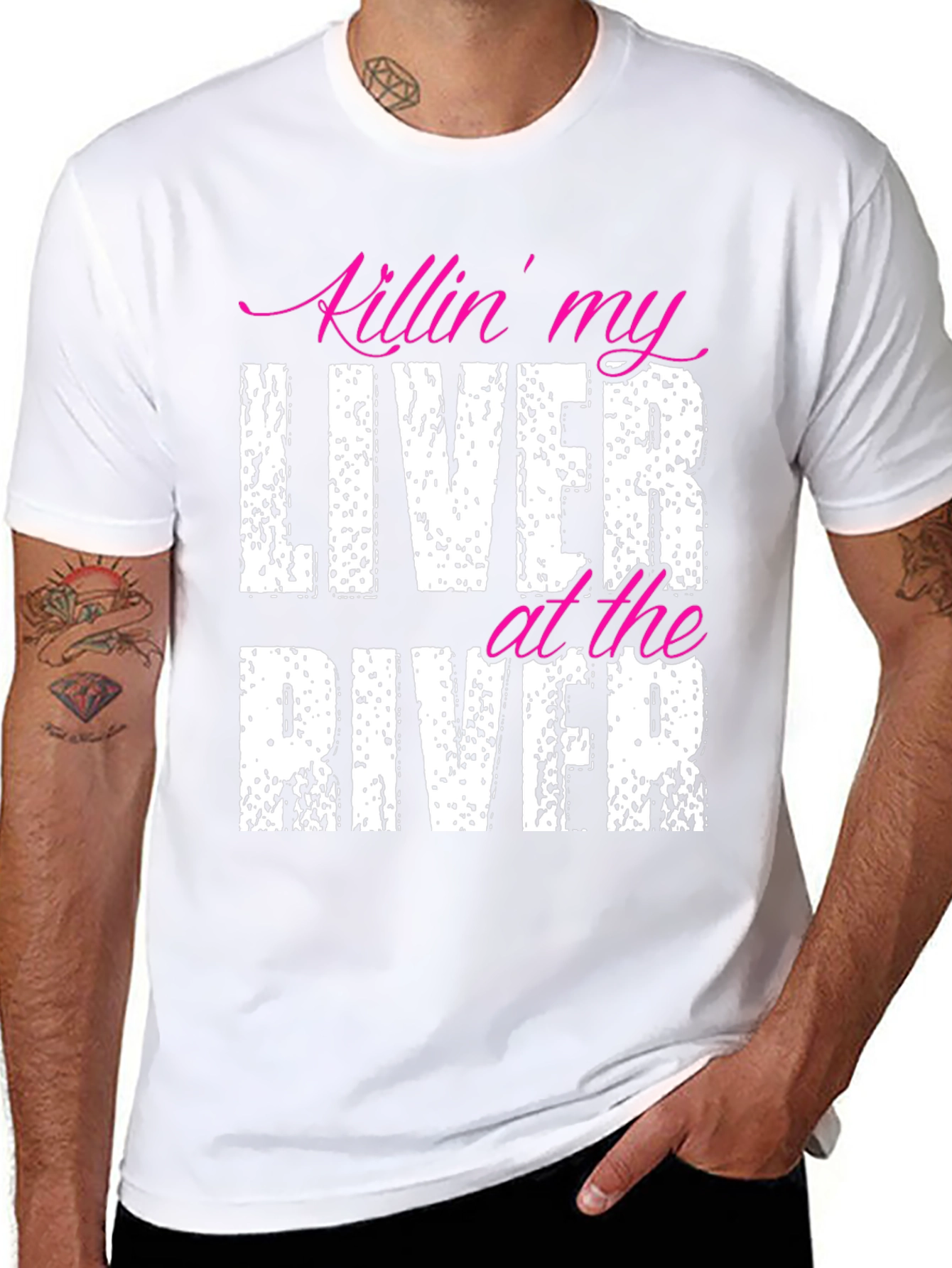 Killin My Liver at the River Black T-Shirt
