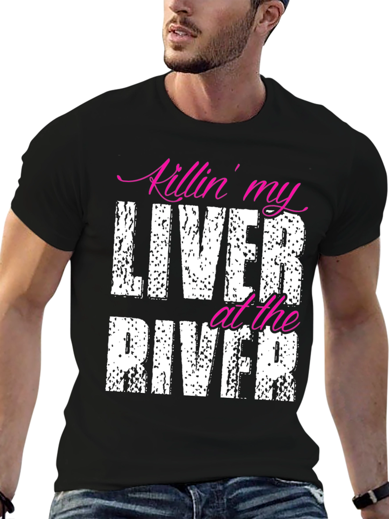 Killin My Liver at the River Black T-Shirt