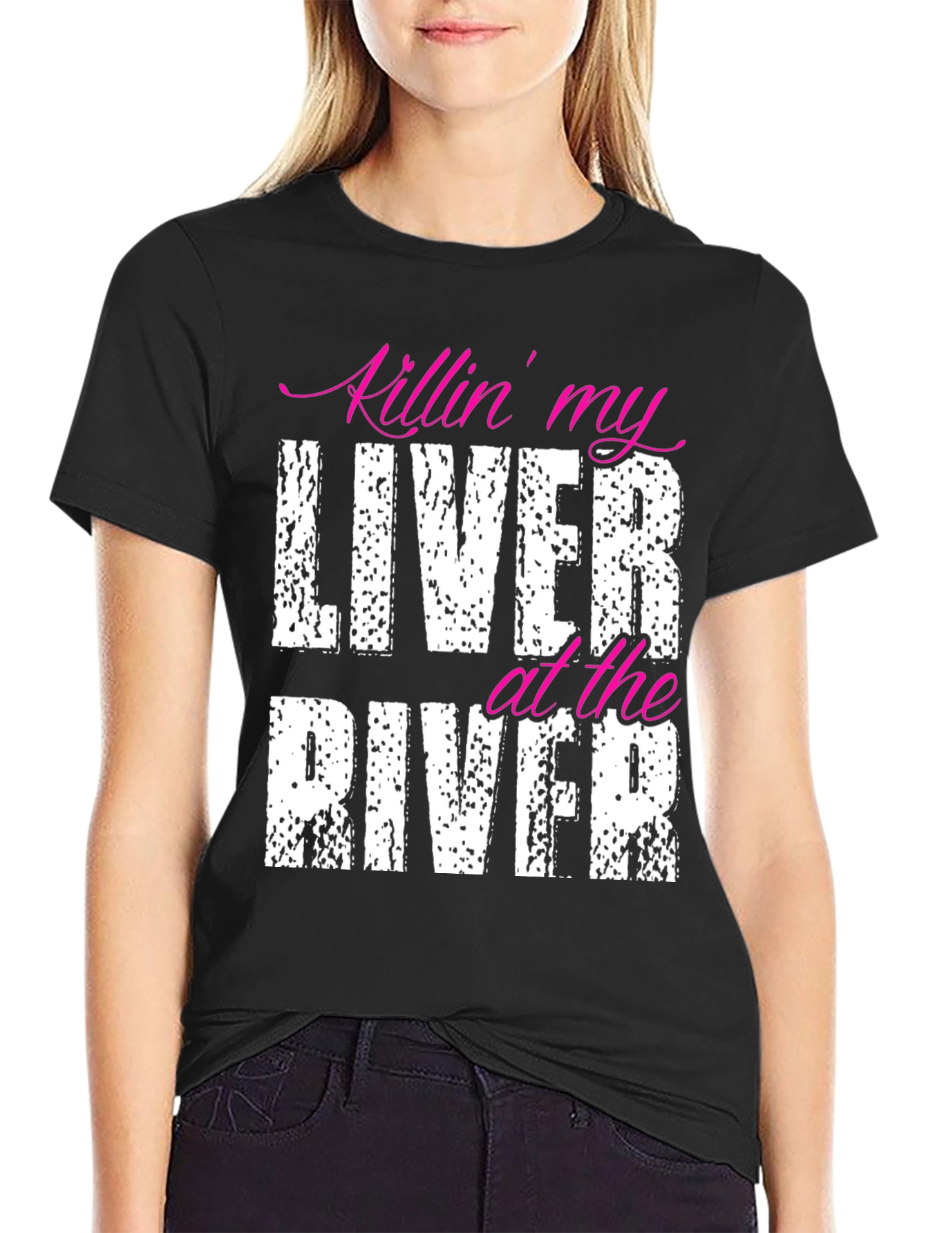 Killin My Liver at the River Black T-Shirt