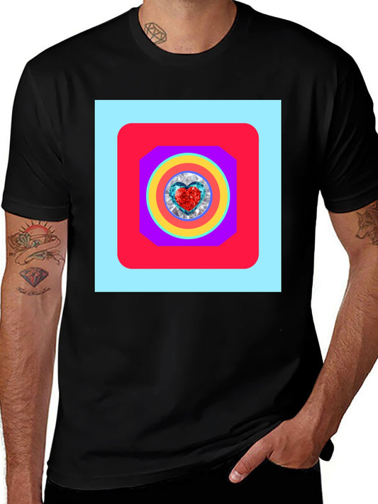 Geometric Heart Graphic Tee - Stylish Menswear