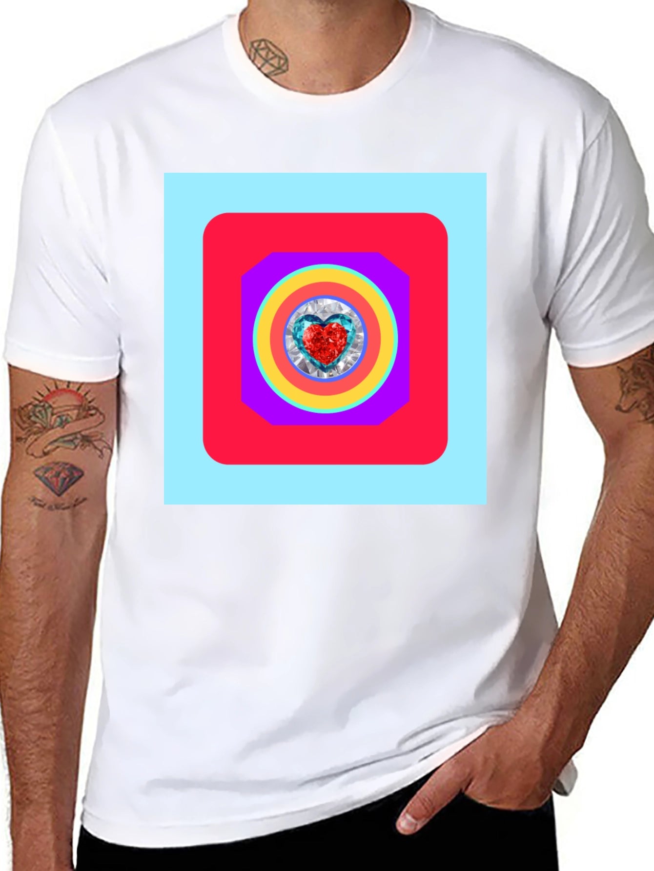 Geometric Heart Graphic Tee - Stylish Menswear