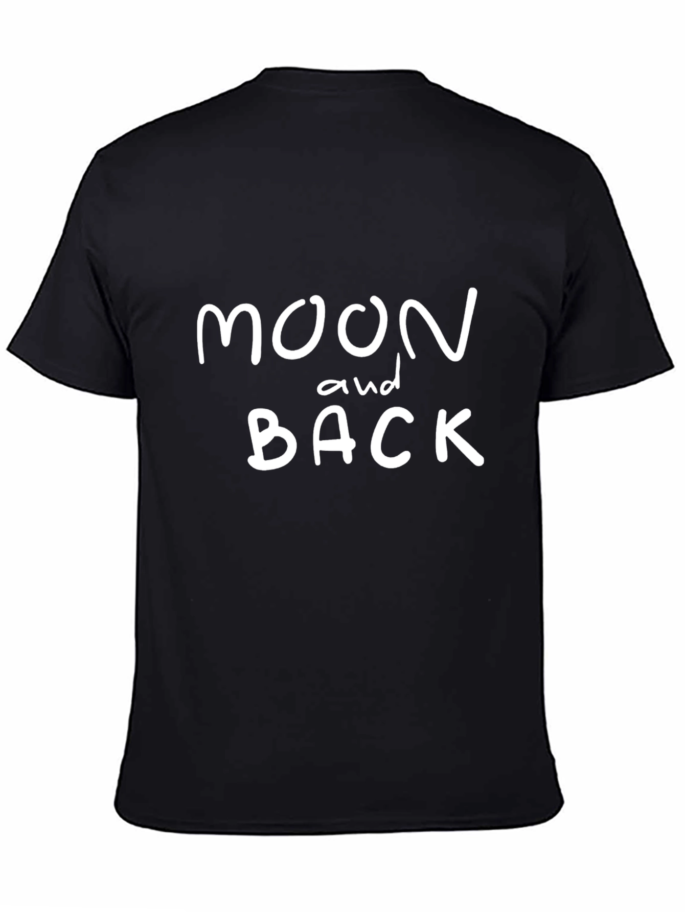 Moon and Back Graphic Tee - Soft Black T-Shirt