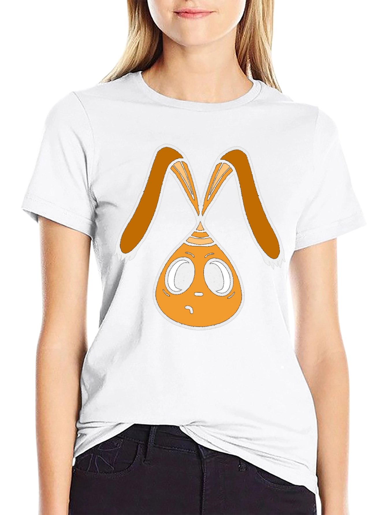 Funky Bunny Graphic Tee - Black Cotton Casual Shirt