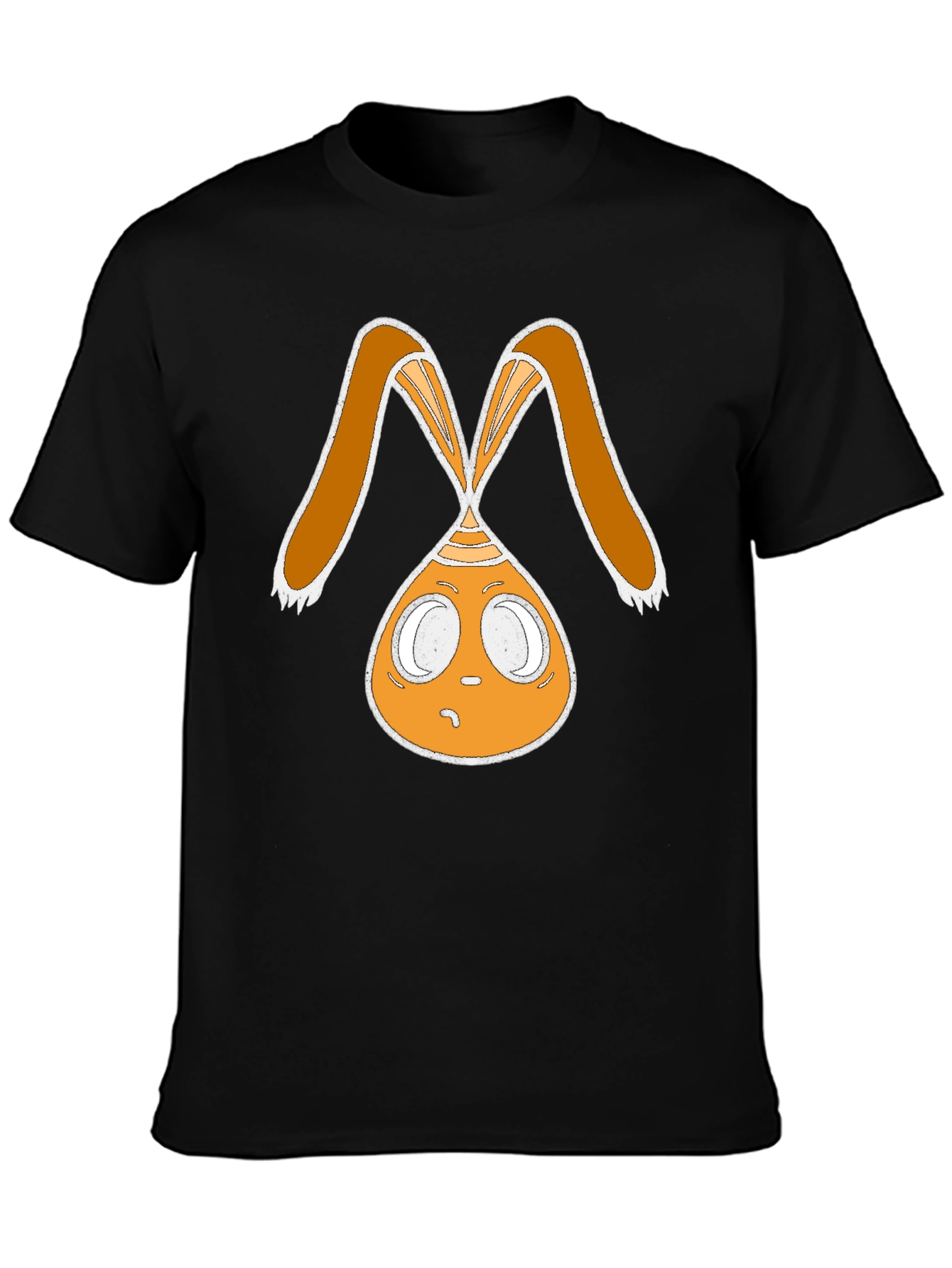 Funky Bunny Graphic Tee - Black Cotton Casual Shirt