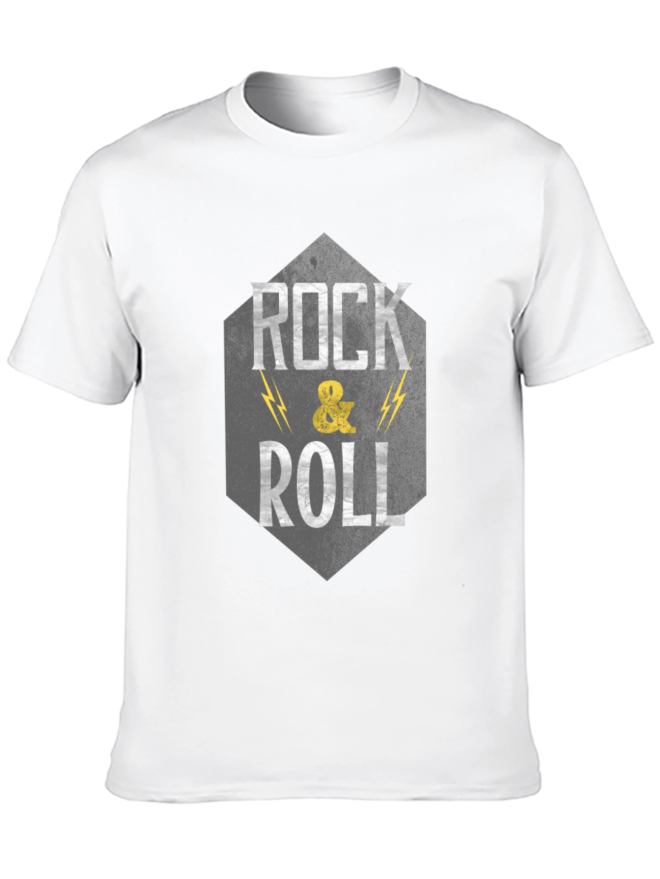 Rock & Roll Graphic Print Black T-Shirt