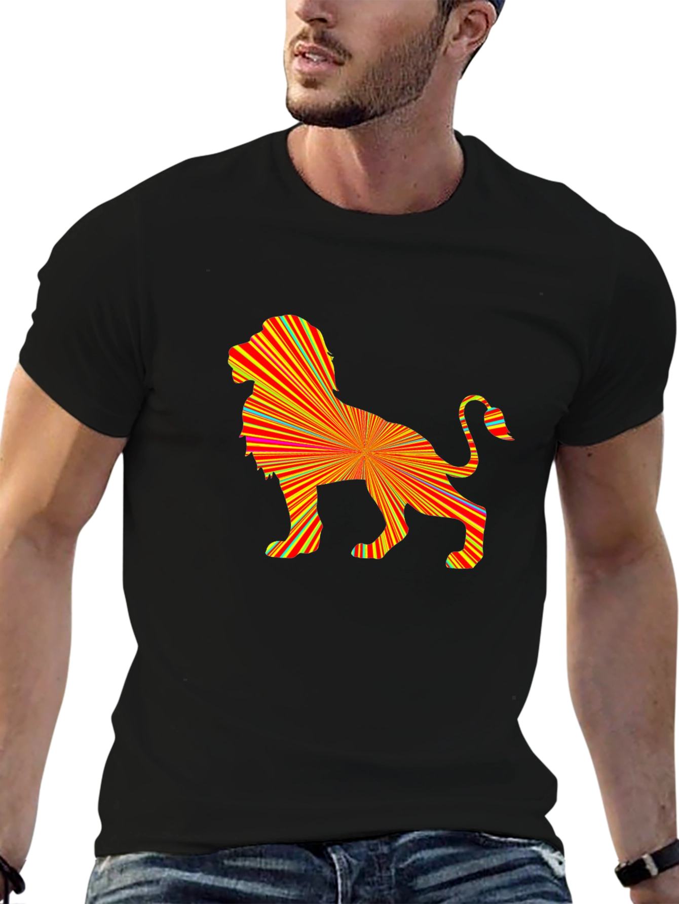 Abstract Lion Graphic Tee - Bold & Stylish