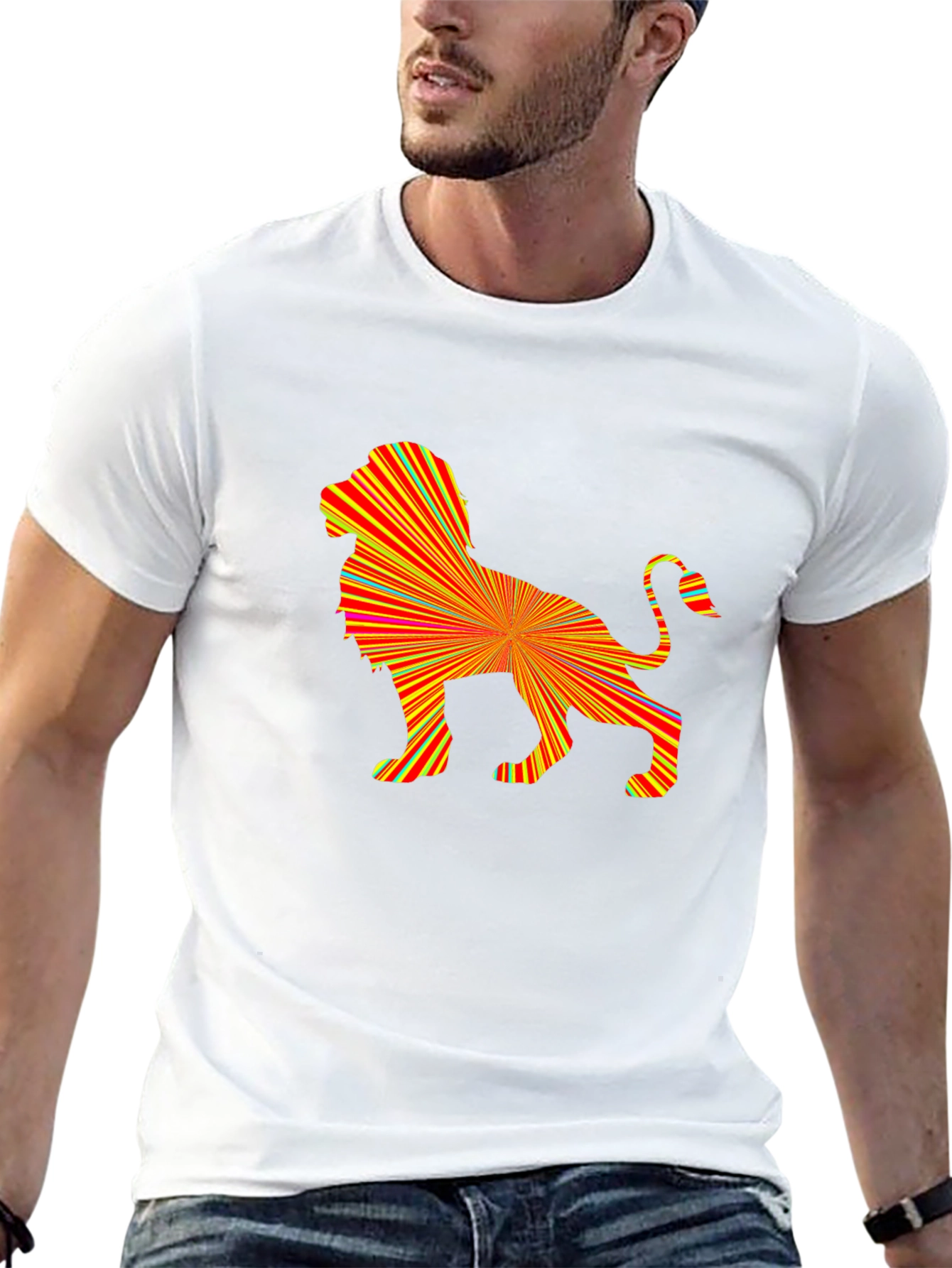 Abstract Lion Graphic Tee - Bold & Stylish