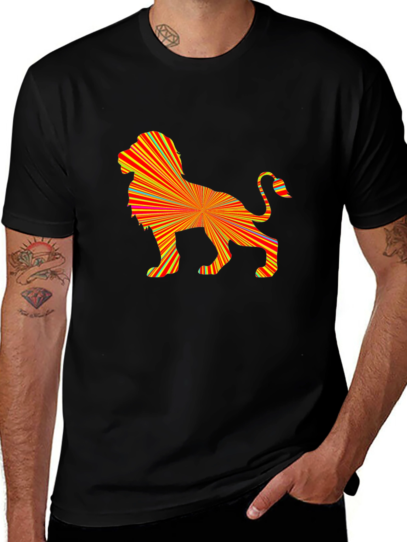 Abstract Lion Graphic Tee - Bold & Stylish