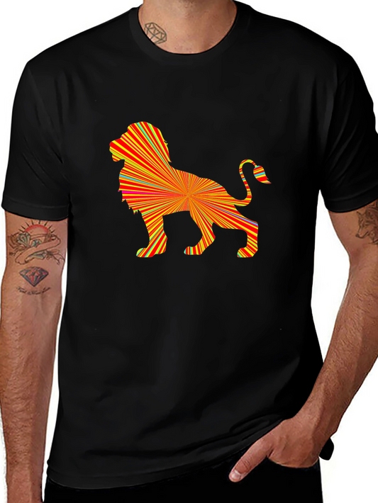 Abstract Lion Graphic Tee - Bold & Stylish