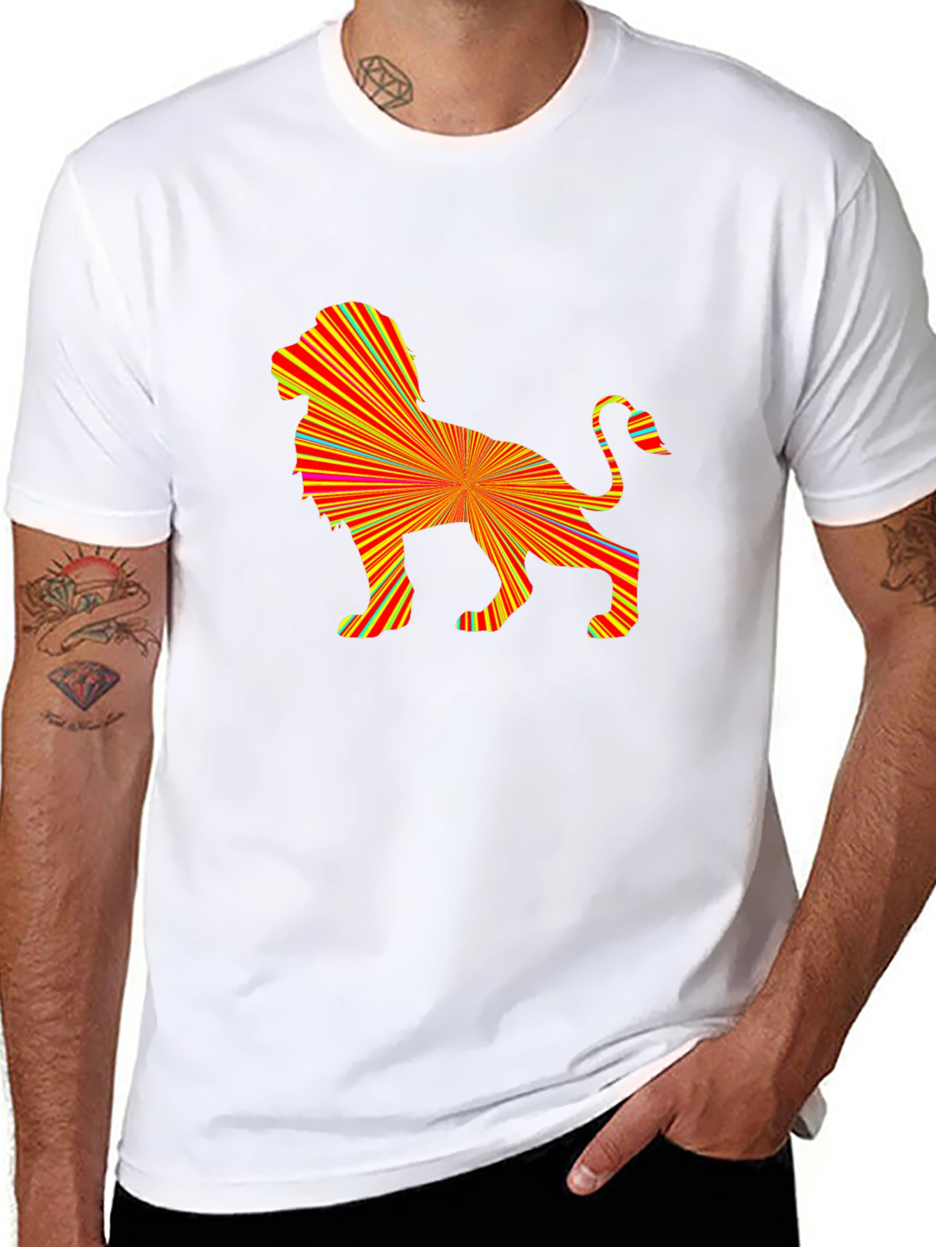 Abstract Lion Graphic Tee - Bold & Stylish