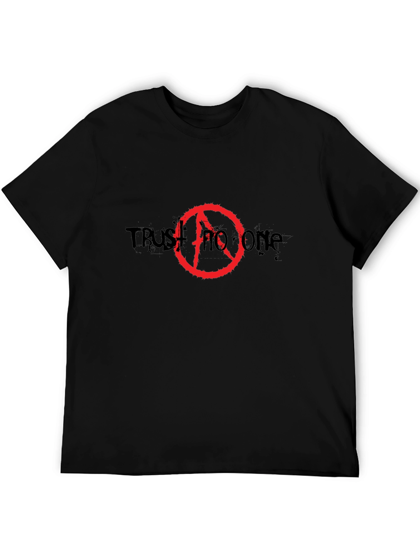 Trust No One Anarchy Symbol Black T-Shirt