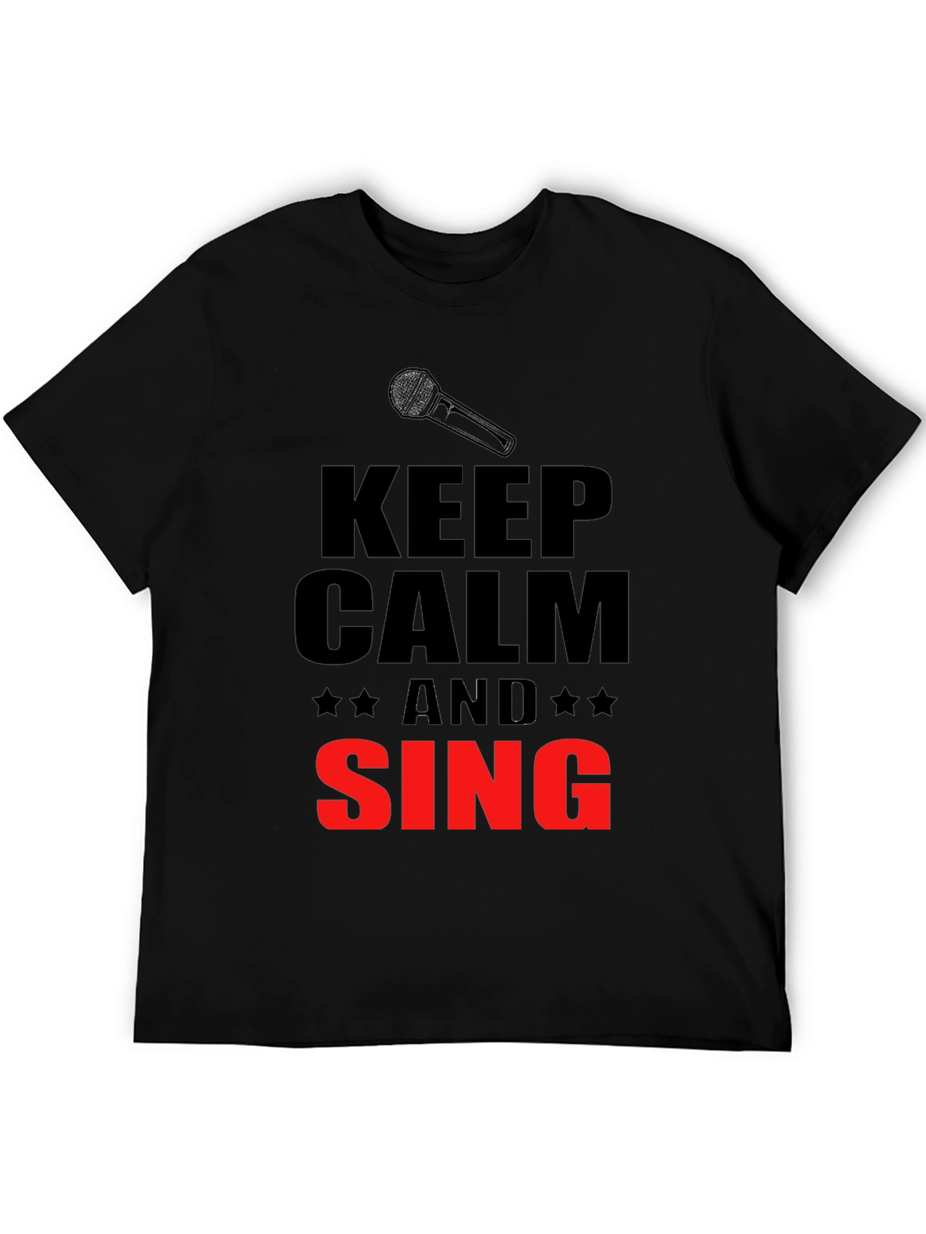 Keep Calm and Sing Graphic Black T-Shirt