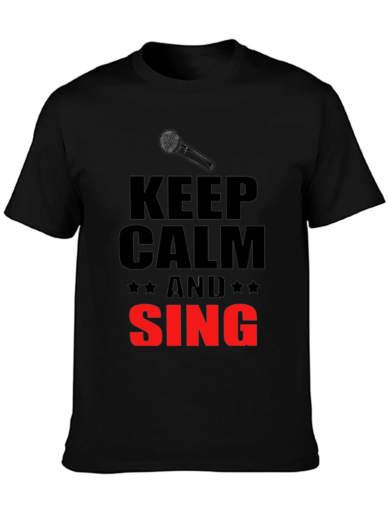 Keep Calm and Sing Graphic Black T-Shirt