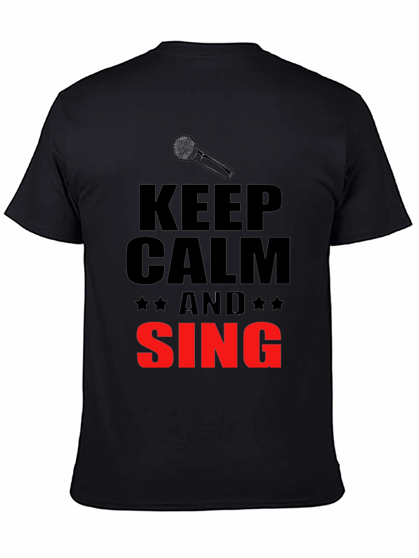 Keep Calm and Sing Graphic Black T-Shirt