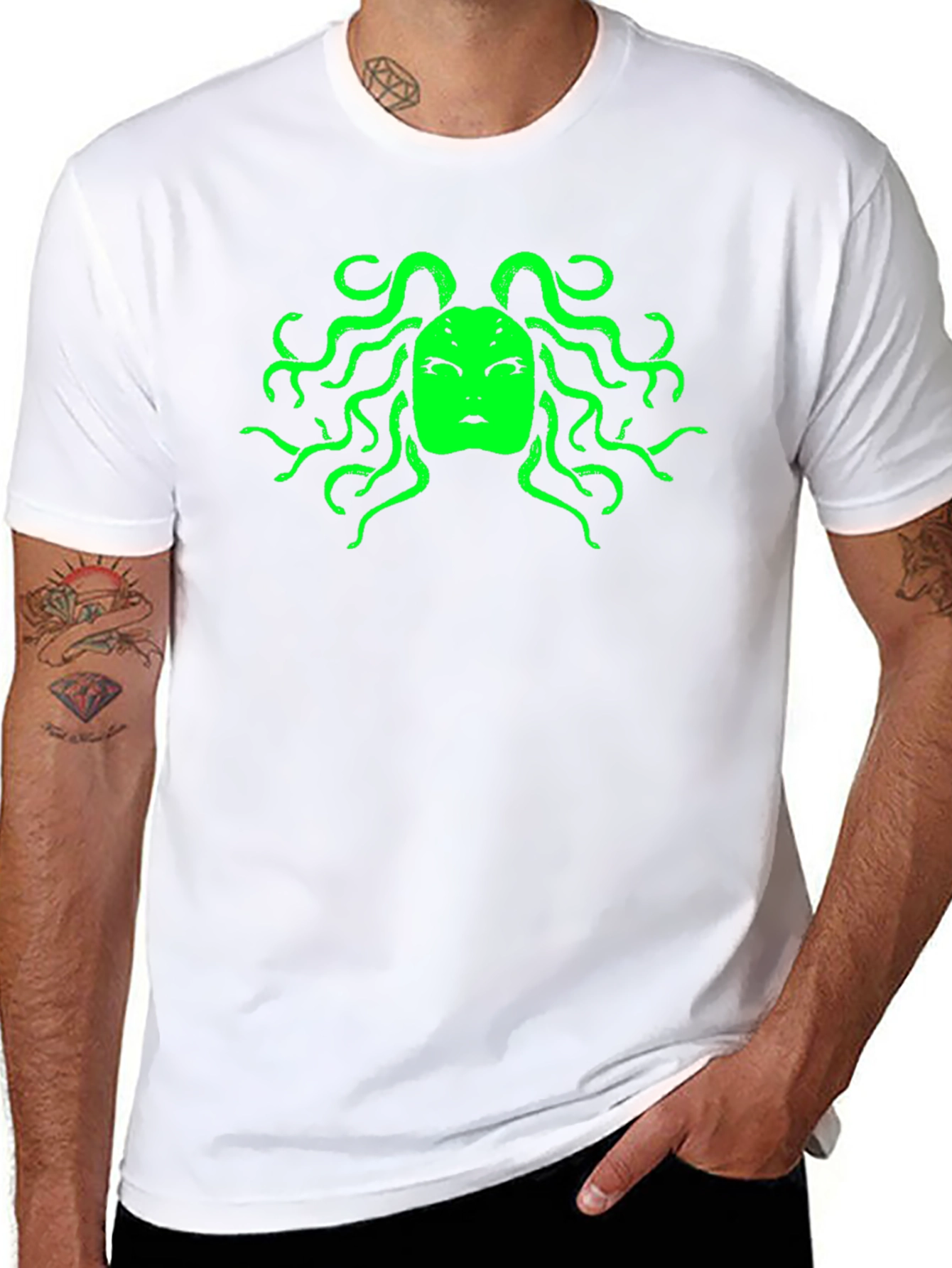 Medusa Graphic Tee - Bold Black Cotton T-Shirt