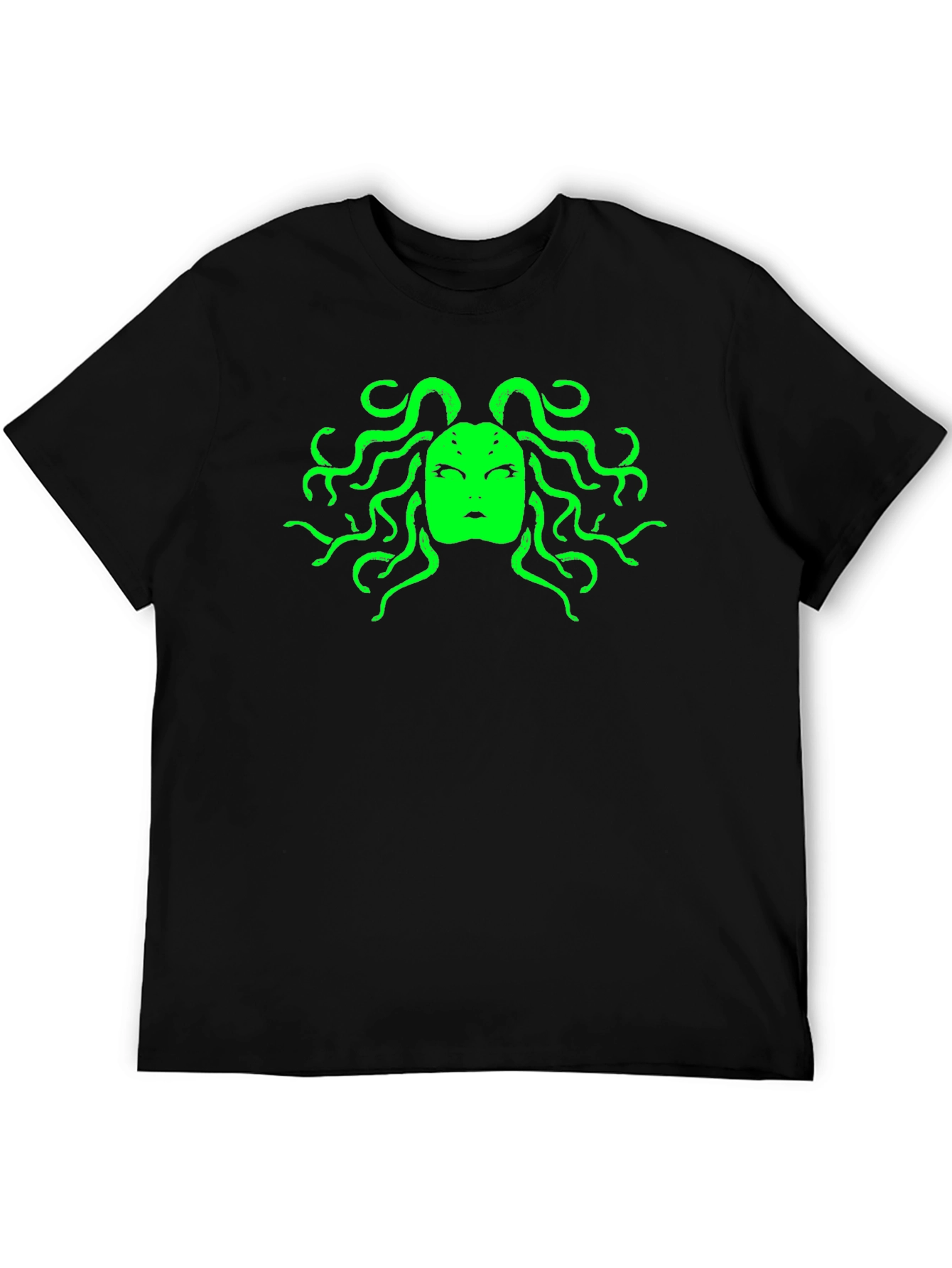 Medusa Graphic Tee - Bold Black Cotton T-Shirt