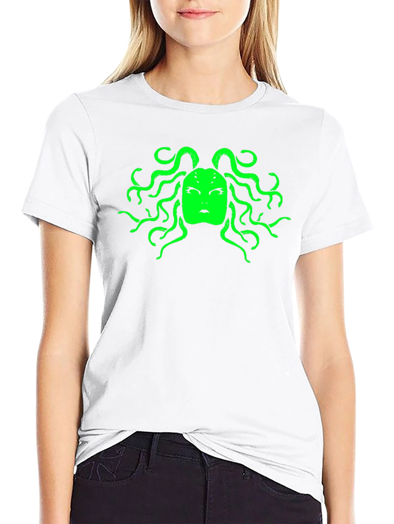 Medusa Graphic Tee - Bold Black Cotton T-Shirt
