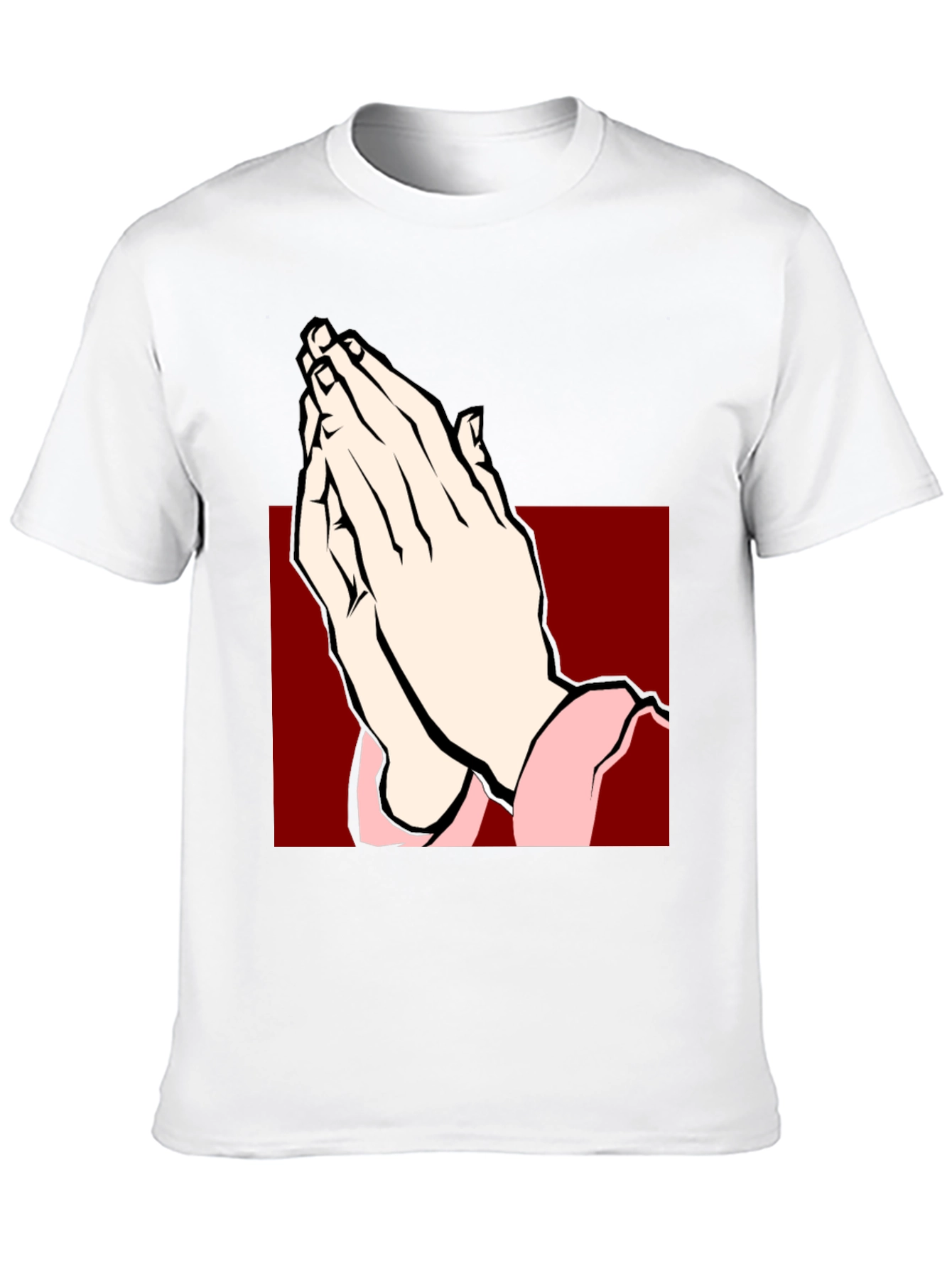 Praying Hands Graphic Tee - Black Cotton T-Shirt