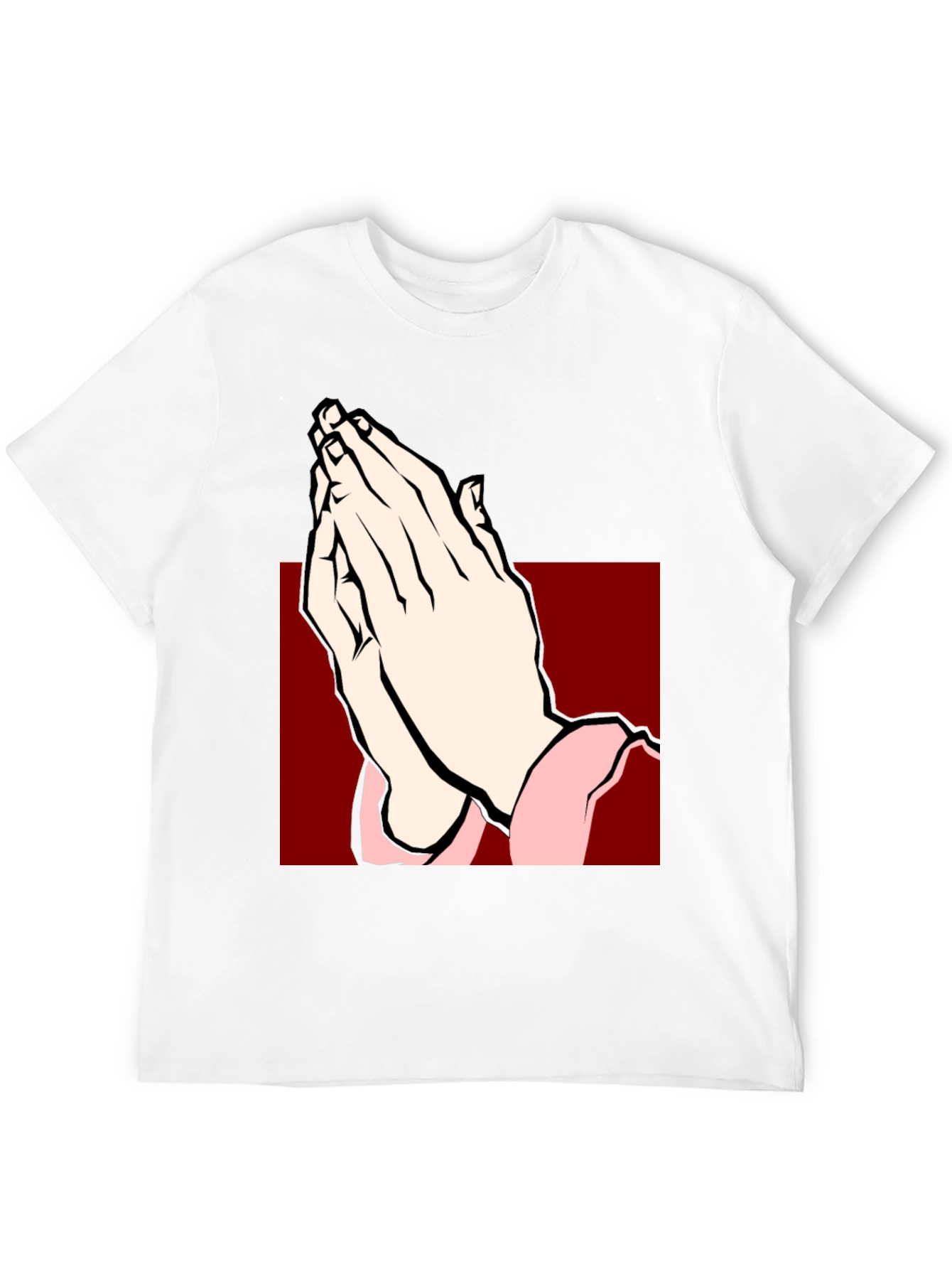 Praying Hands Graphic Tee - Black Cotton T-Shirt