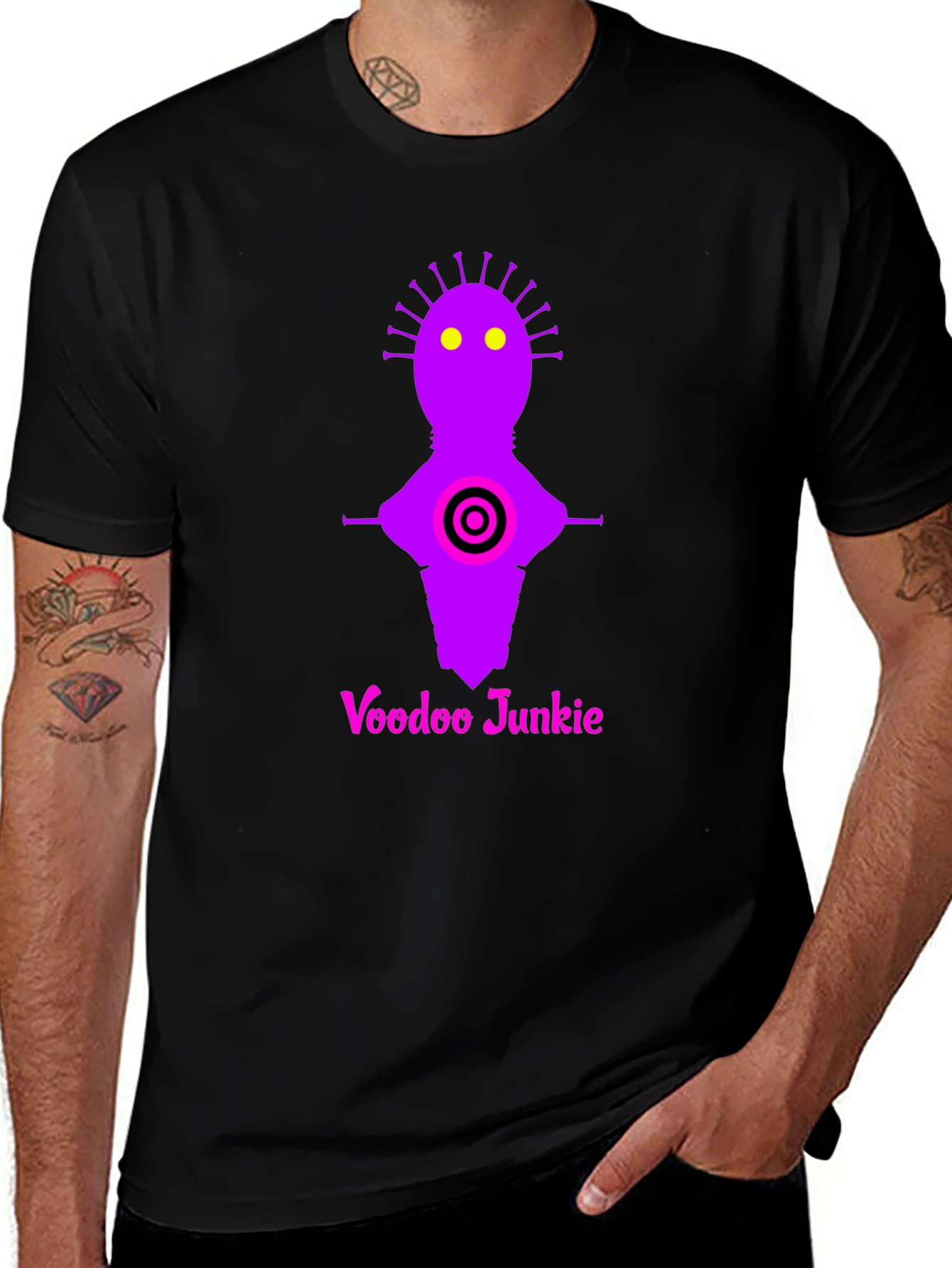 Voodoo Junkie Graphic Tee - Black Cotton T-Shirt