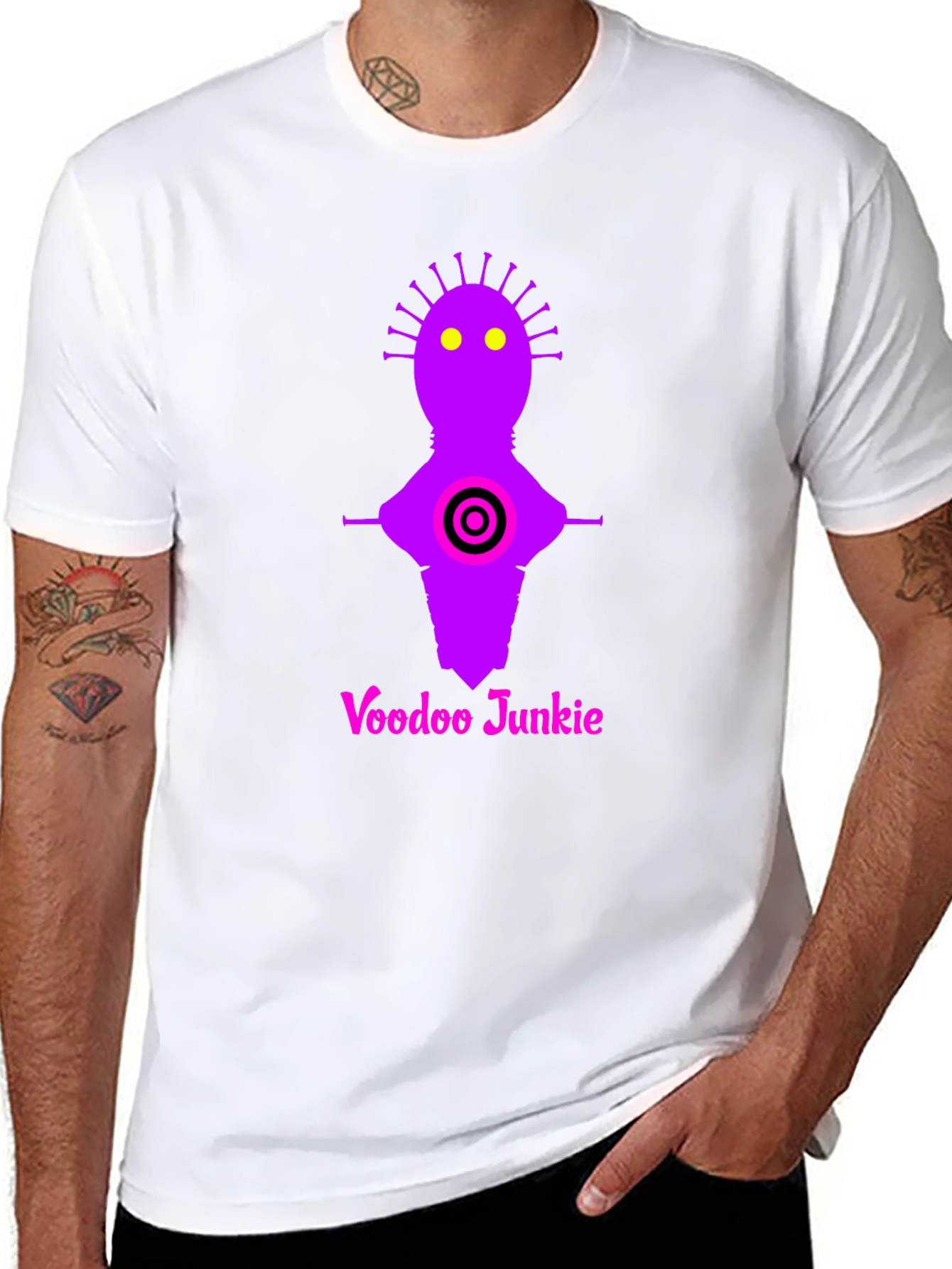 Voodoo Junkie Graphic Tee - Black Cotton T-Shirt