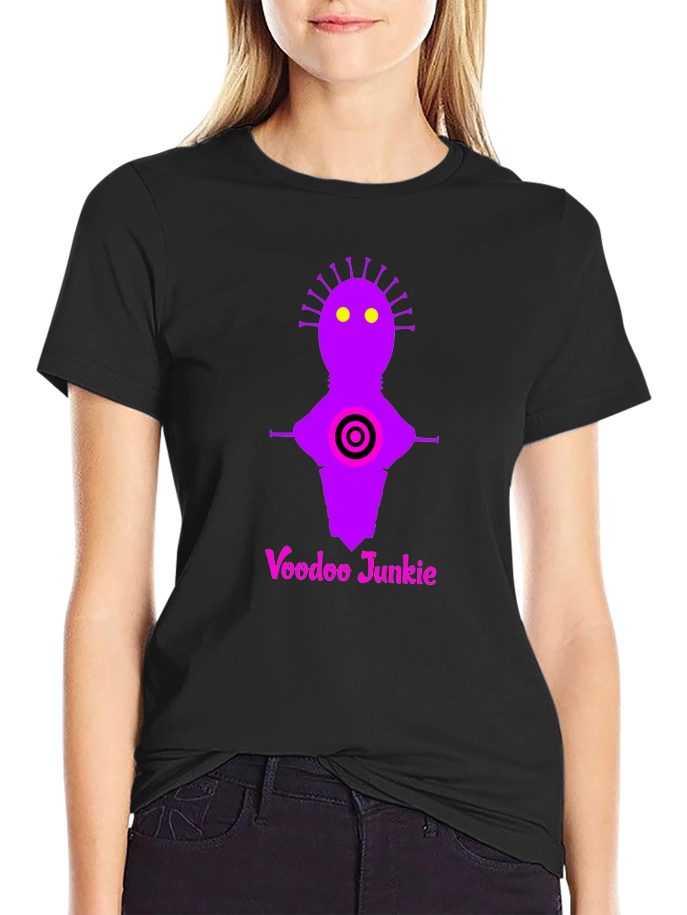 Voodoo Junkie Graphic Tee - Black Cotton T-Shirt