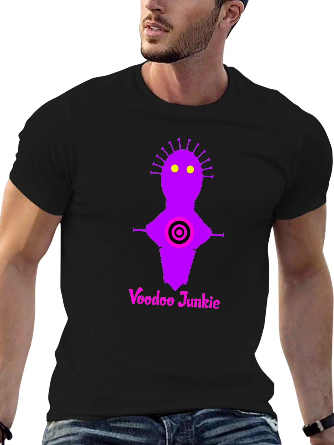 Voodoo Junkie Graphic Tee - Black Cotton T-Shirt