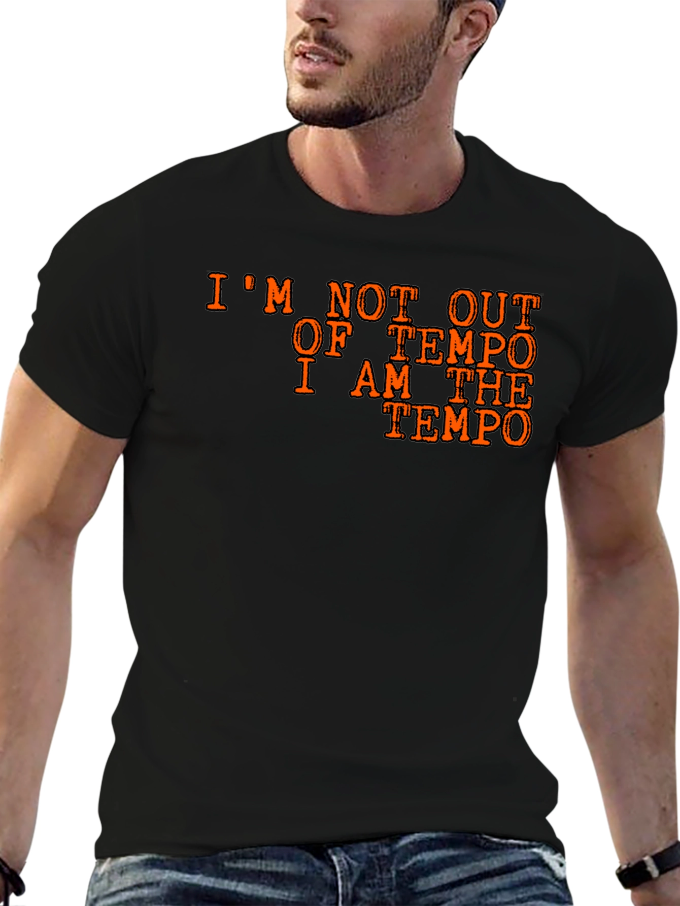 I Am The Tempo Black Cotton T-Shirt
