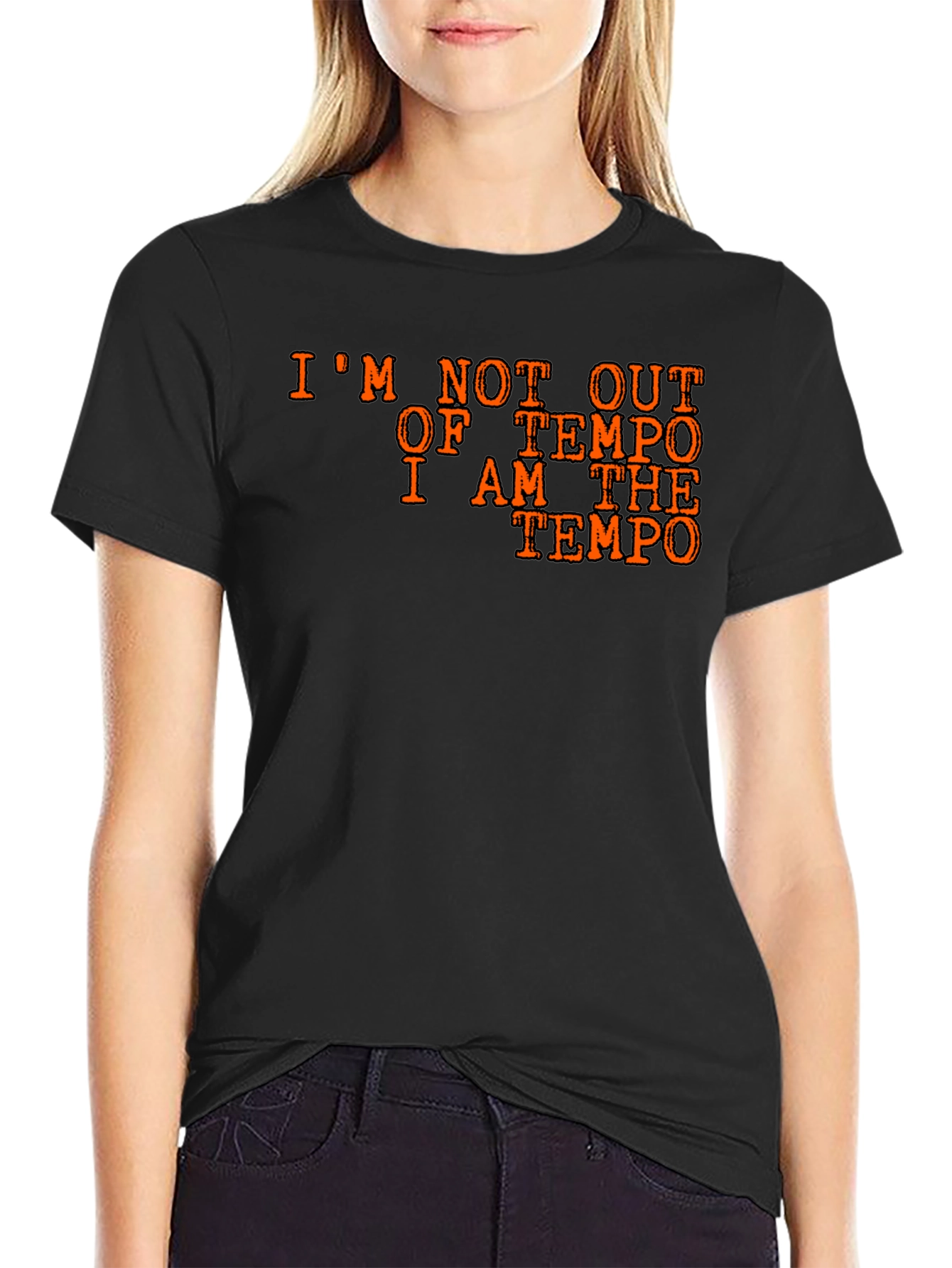 I Am The Tempo Black Cotton T-Shirt